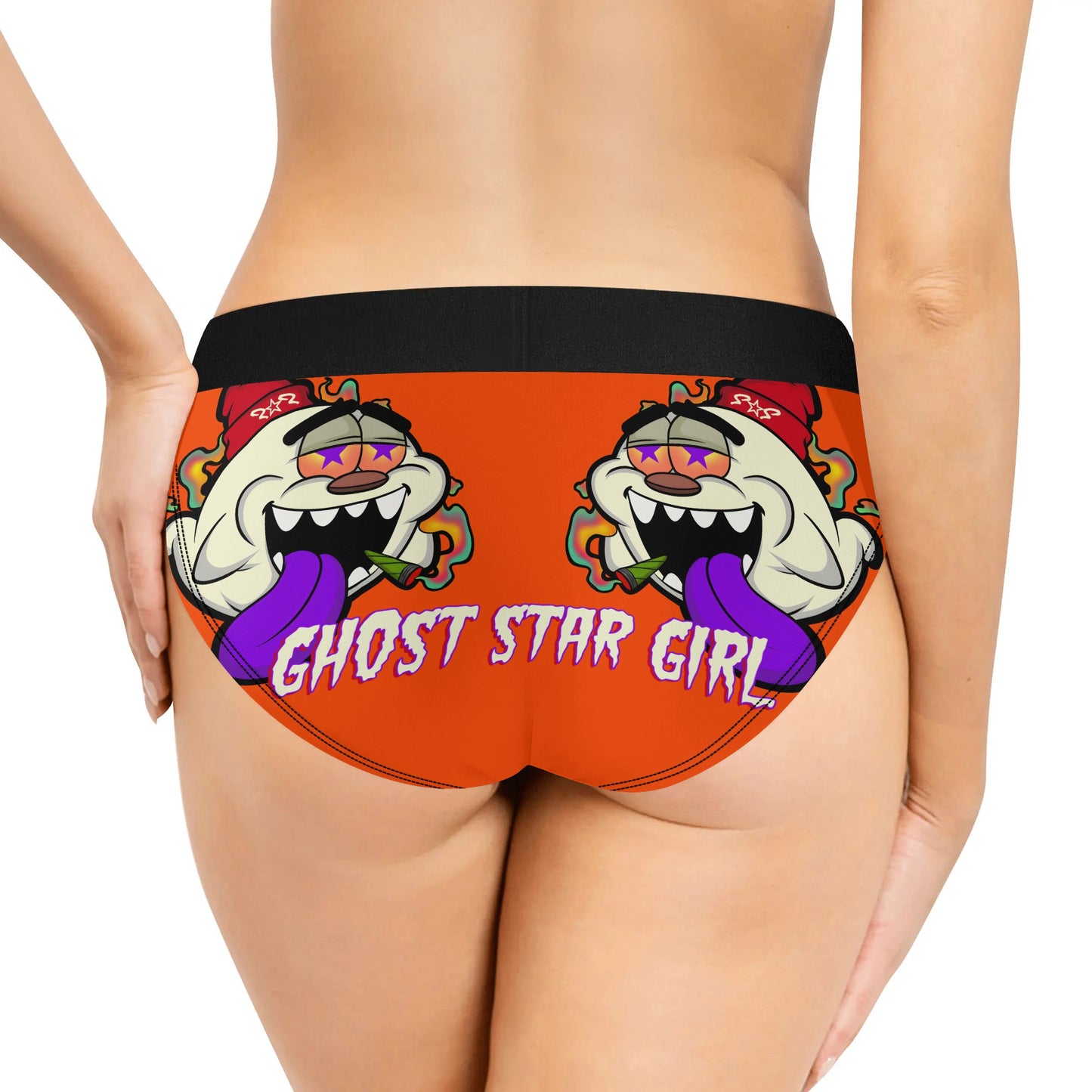 G.S.G Ghost Star Girl Womens Dark Orange Mid Waisted Briefs