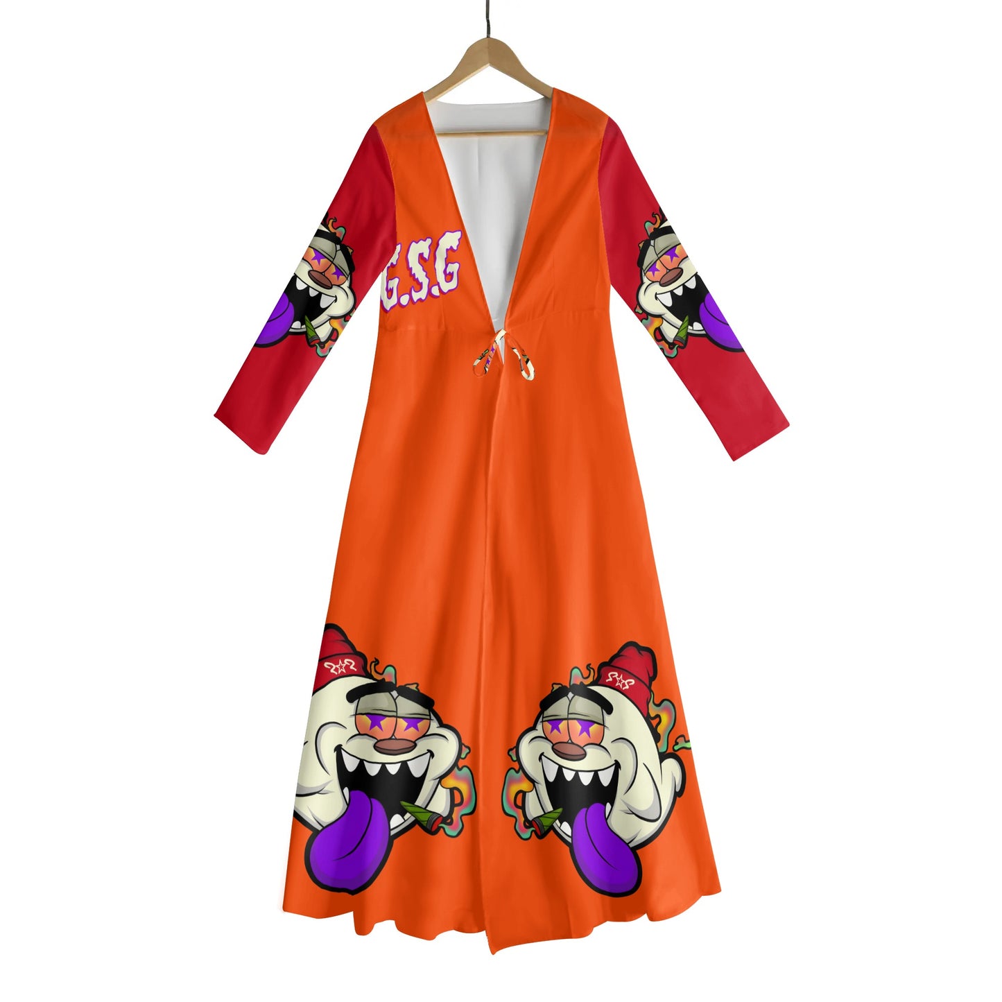 G.S.G Ghost Star Girl Womens Dark Orange Tie-Up Beach Cover Up Dress