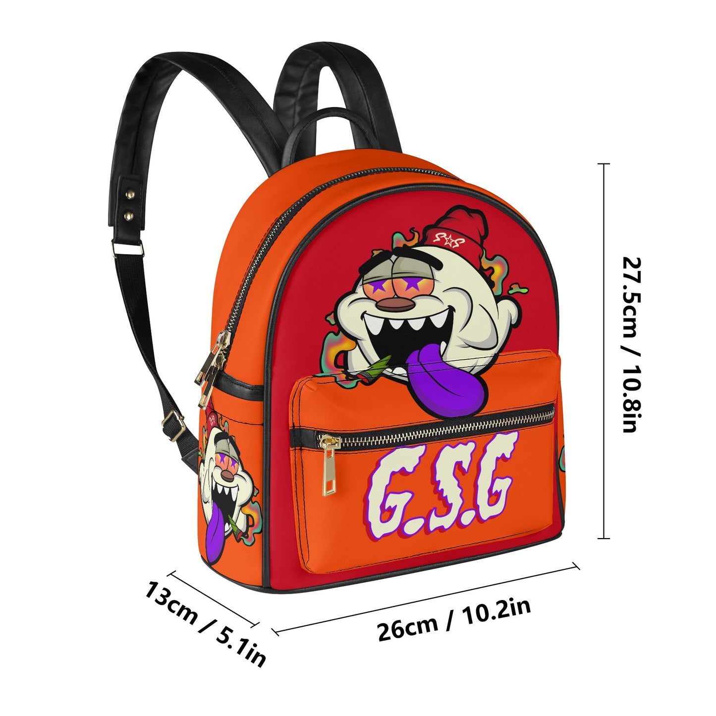 G.S.G Ghost Star Girl DarkOrange/Maroon Backpack