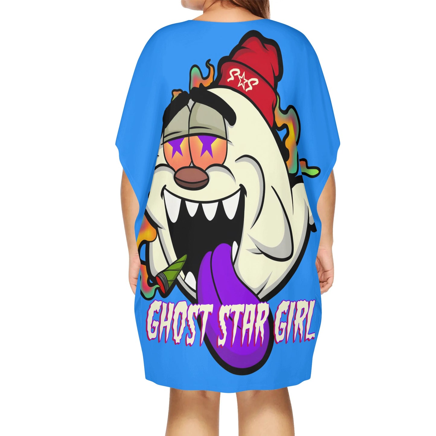 G.S.G Ghost Star Ghouls Blue Womens Daily Star Size Loose Dress