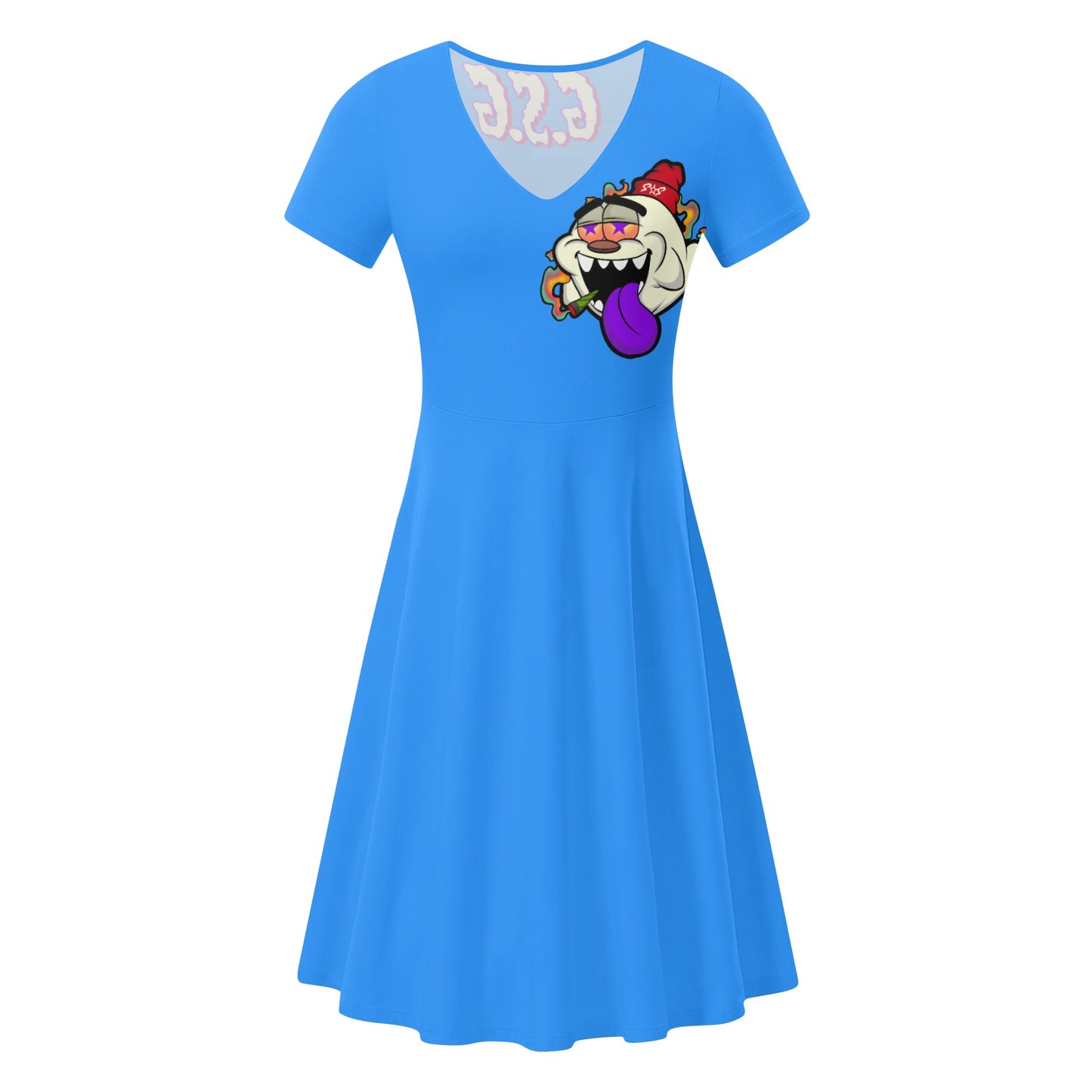 G.S.G Ghost Star Girl Womens Blue Ruffle Summer Dress