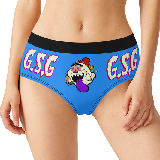 G.S.G Ghost Star Girl Womens Blue Mid Waisted Briefs