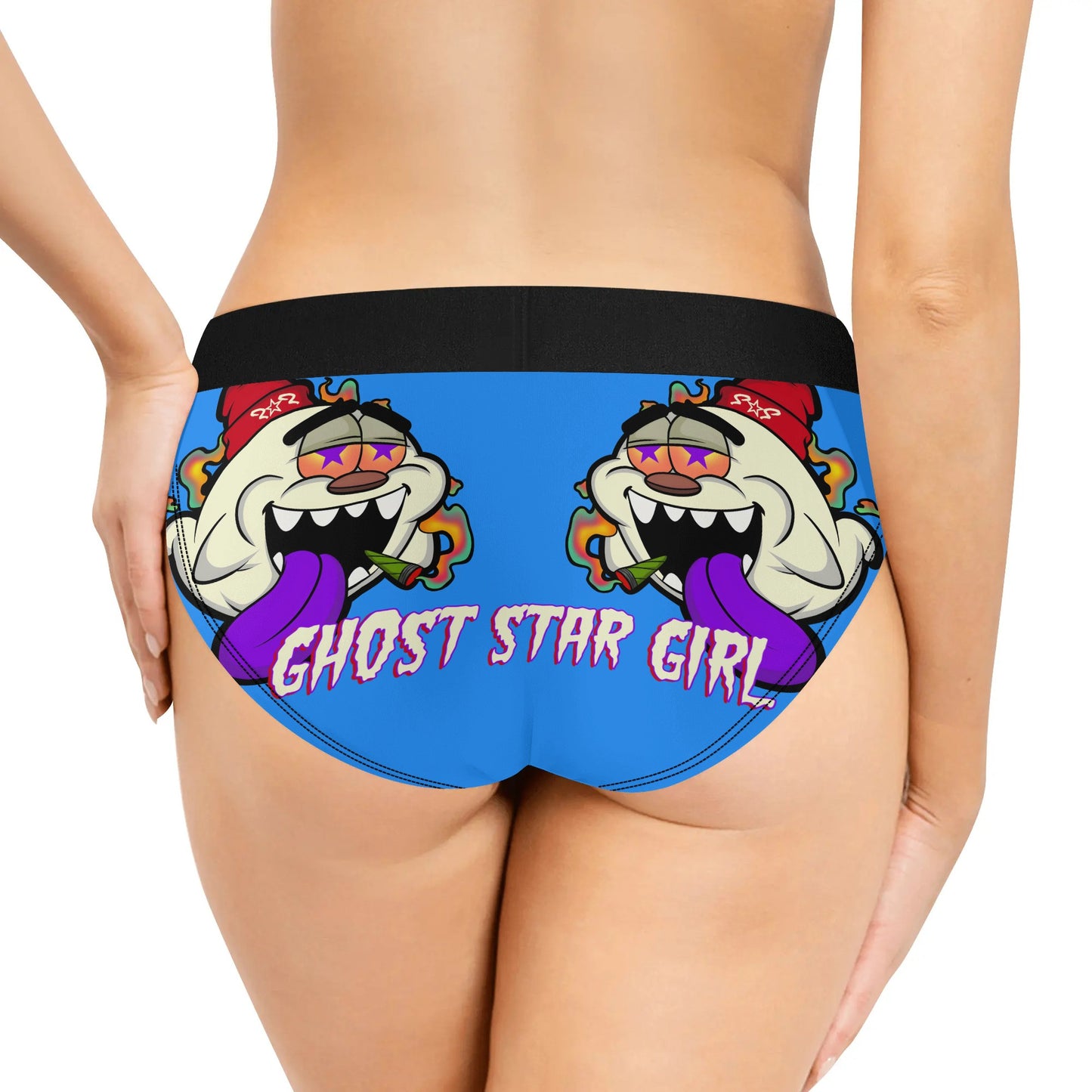 G.S.G Ghost Star Girl Womens Blue Mid Waisted Briefs