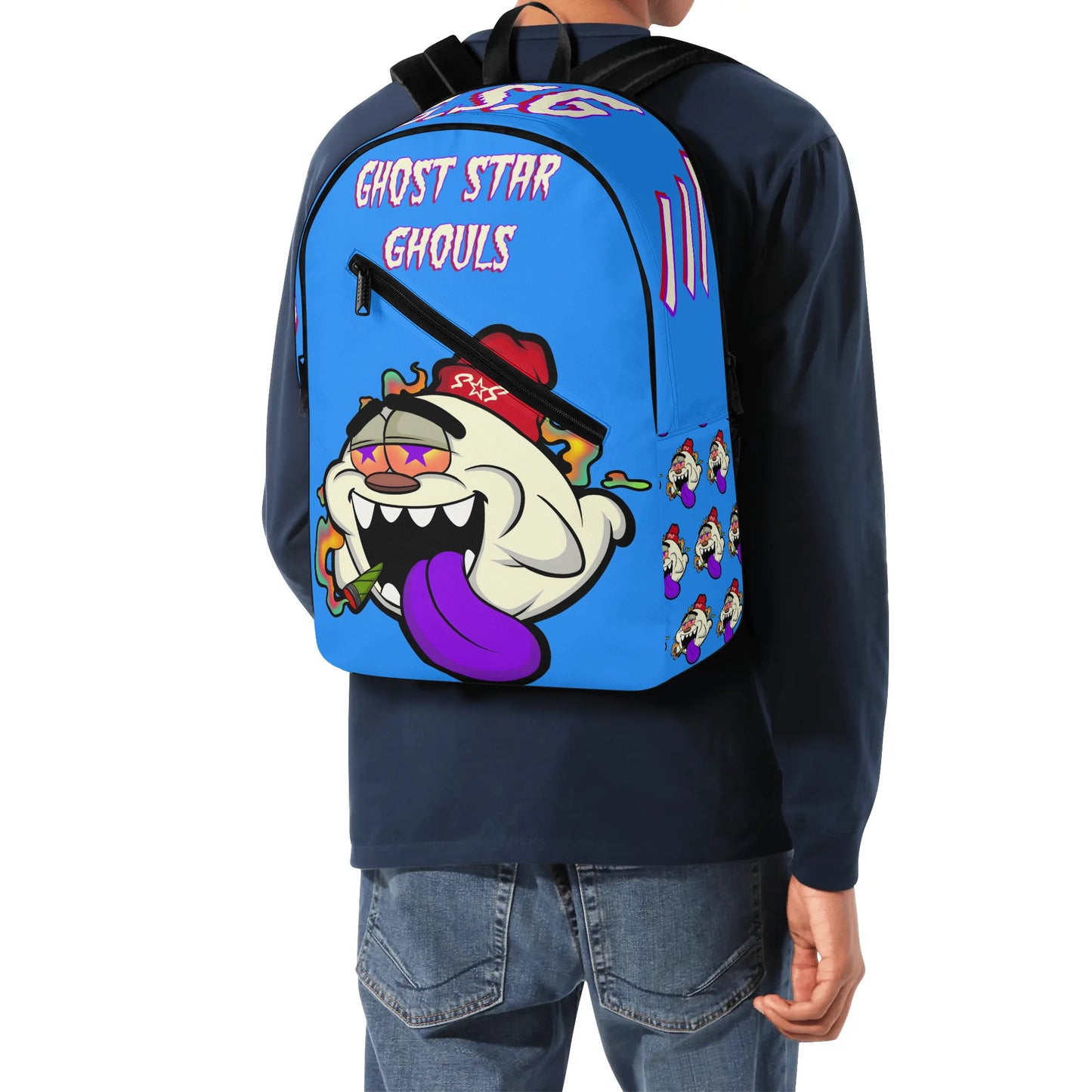 G.S.G Ghost Star Ghouls Mans Blue Laptop Backpack *Free Key Ring*