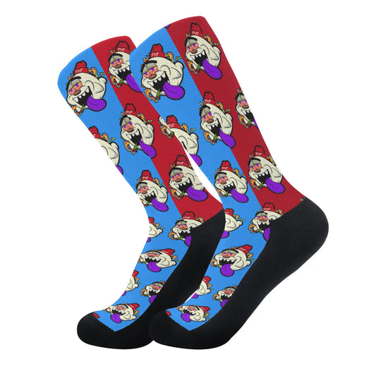 G.S.G Ghost Star Ghouls Blue/Maroon Crew Socks *Free Bag Included