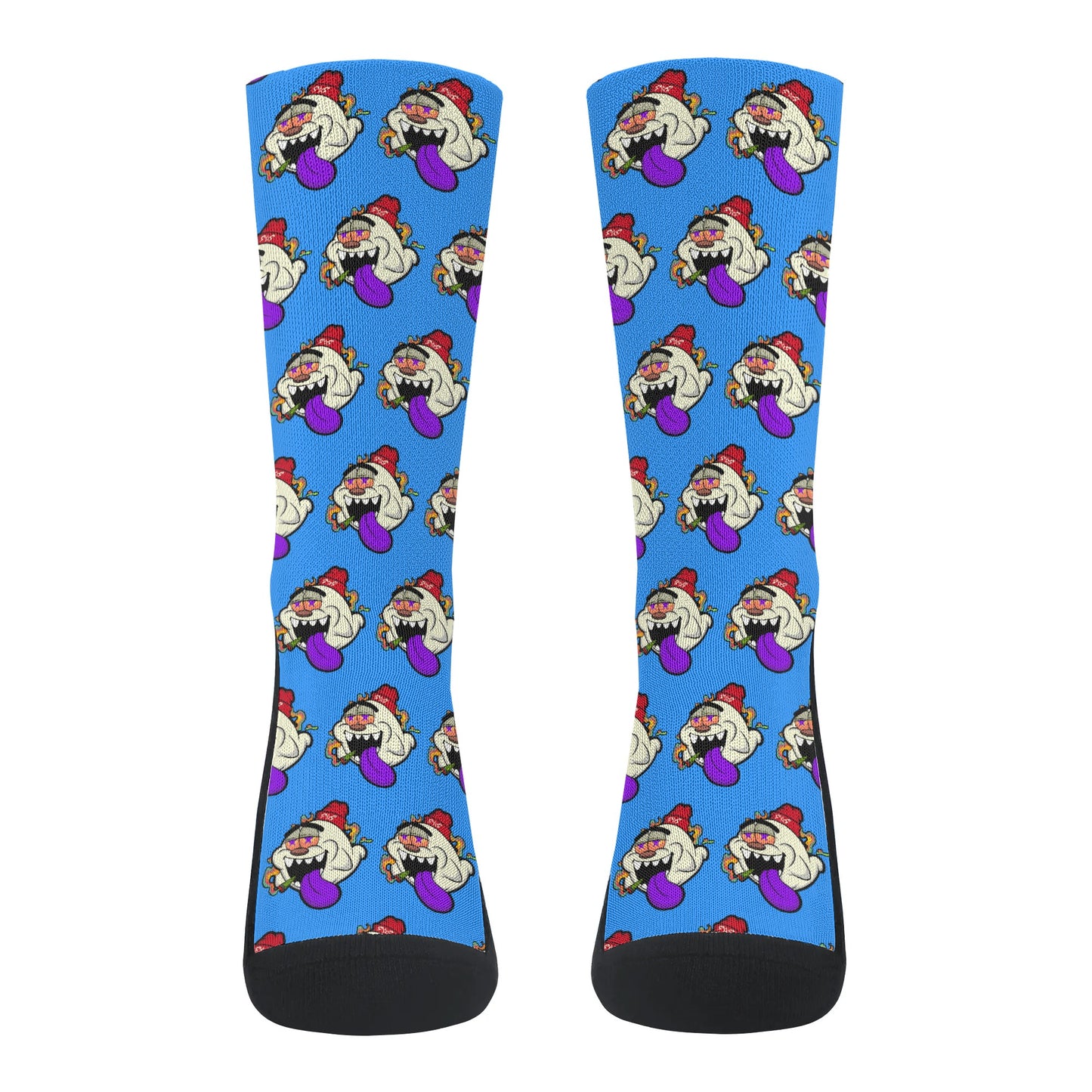 G.S.G Ghost Star Ghouls Blue/Maroon Crew Socks *Free Bag Included