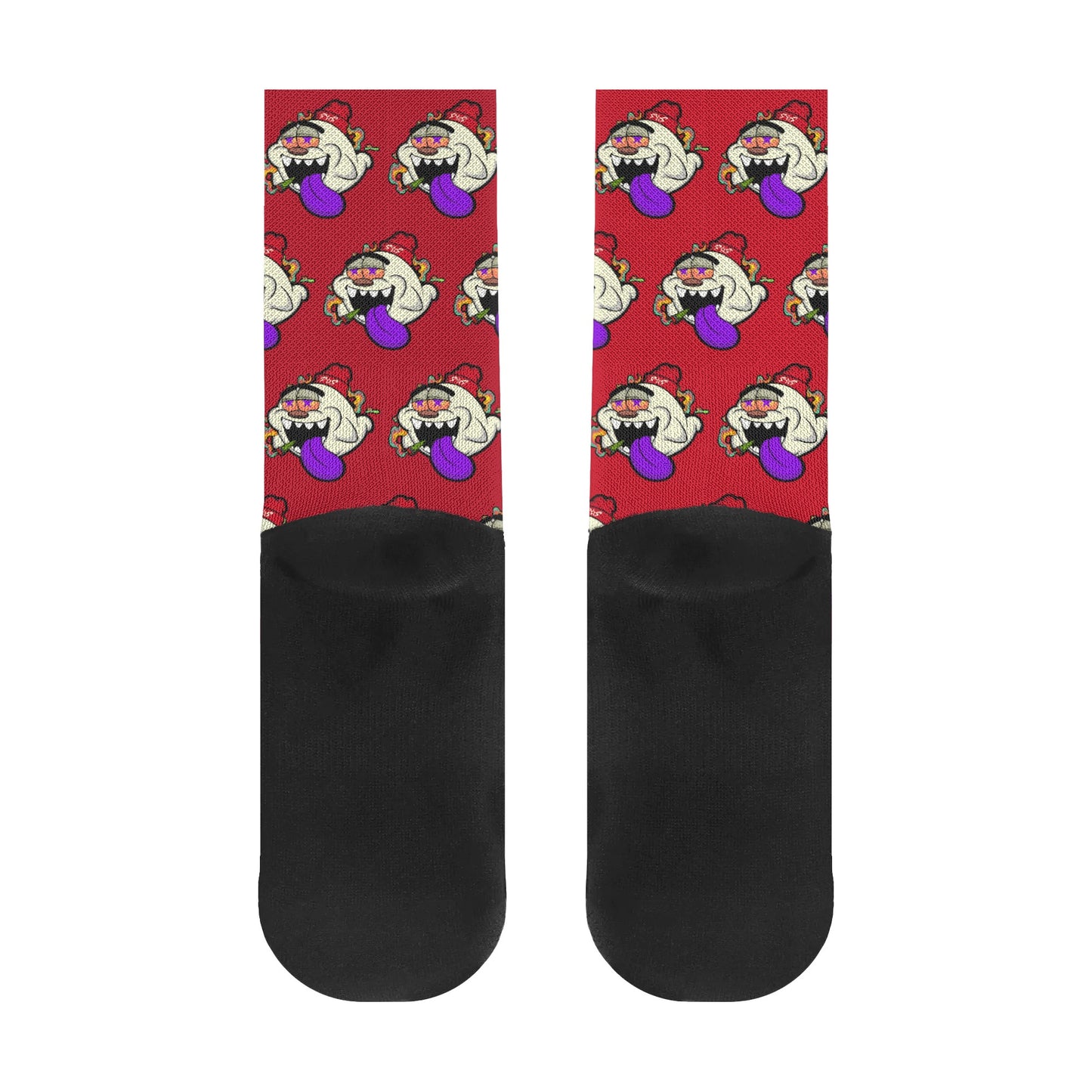 G.S.G Ghost Star Ghouls Blue/Maroon Crew Socks *Free Bag Included