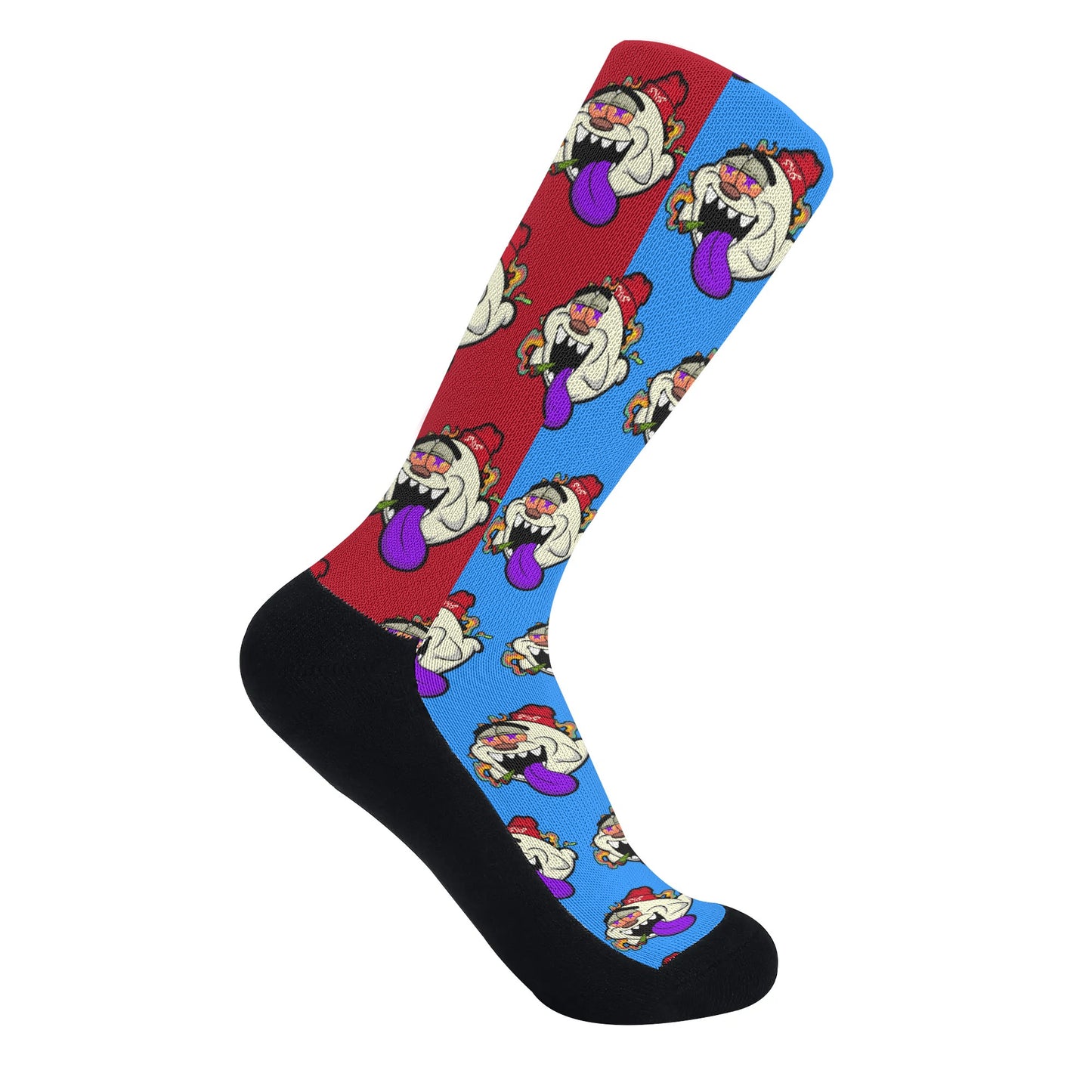 G.S.G Ghost Star Ghouls Blue/Maroon Crew Socks *Free Bag Included