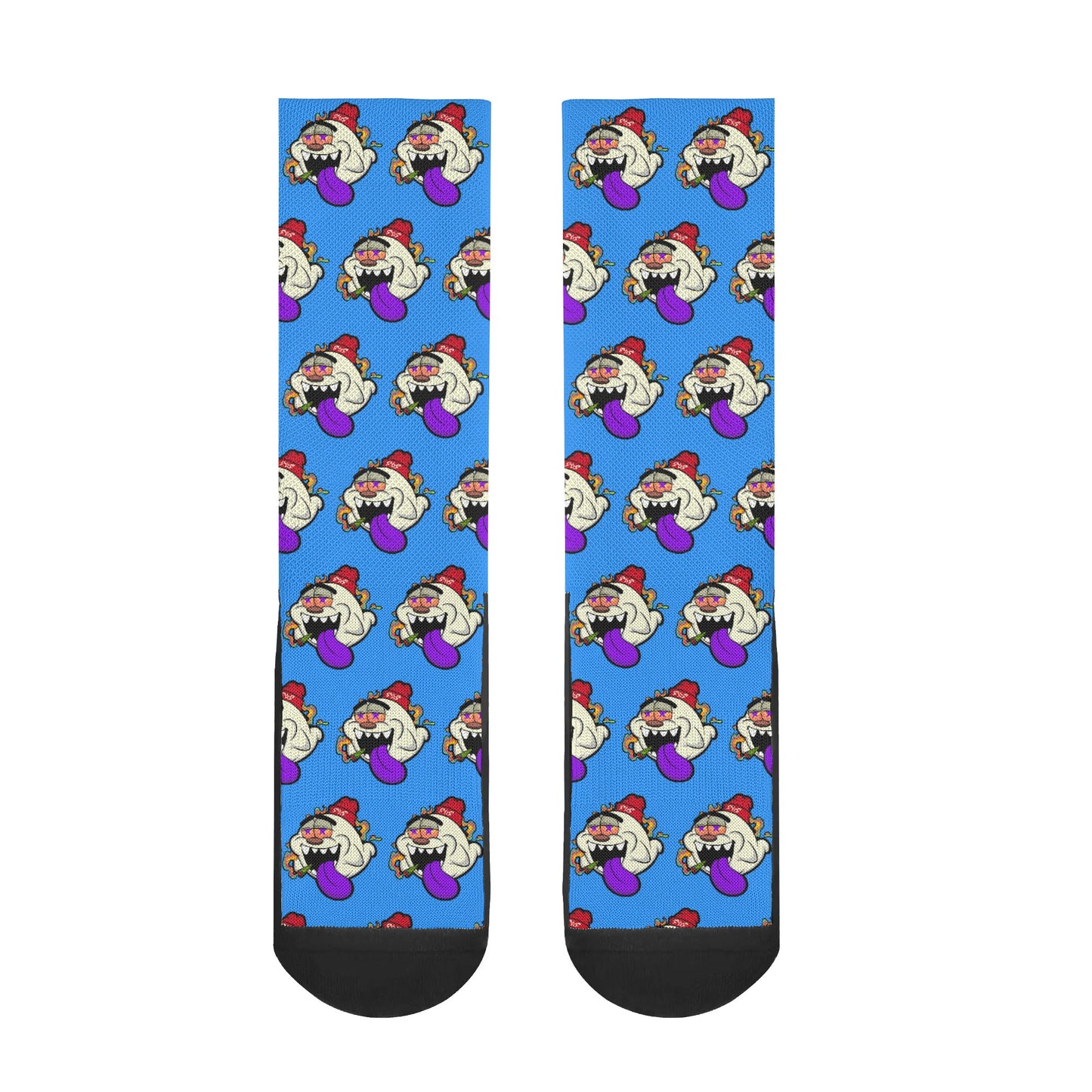 G.S.G Ghost Star Ghouls Blue/Maroon Crew Socks *Free Bag Included