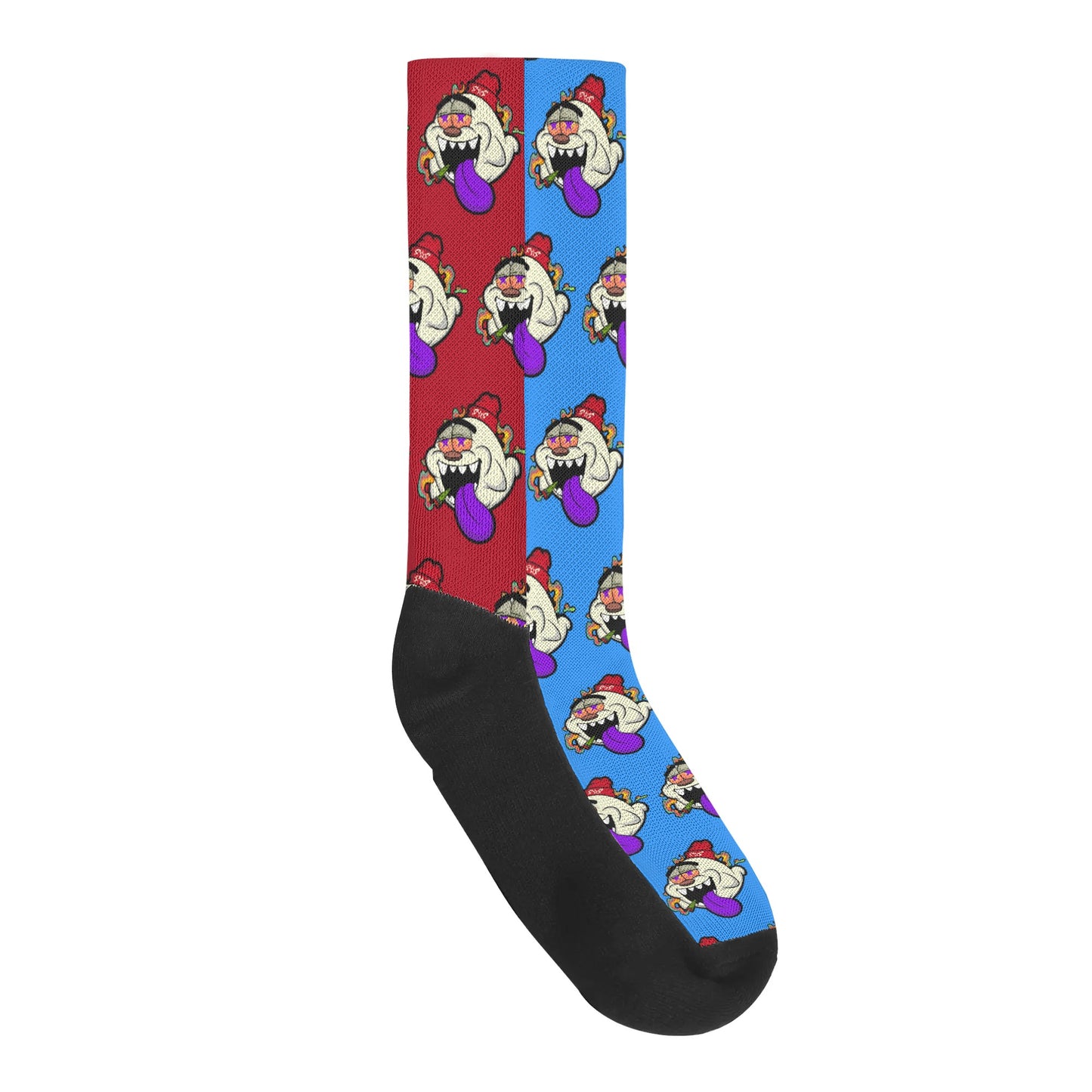 G.S.G Ghost Star Ghouls Blue/Maroon Crew Socks *Free Bag Included