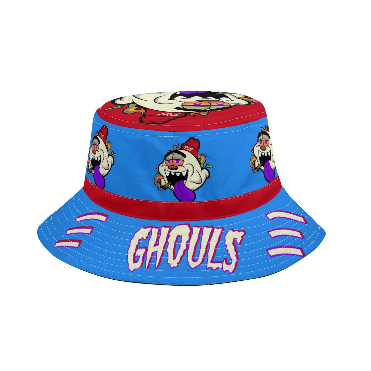 G.S.G Ghost Star Ghouls Blue/Maroon Bucket Hats with Adjustable String