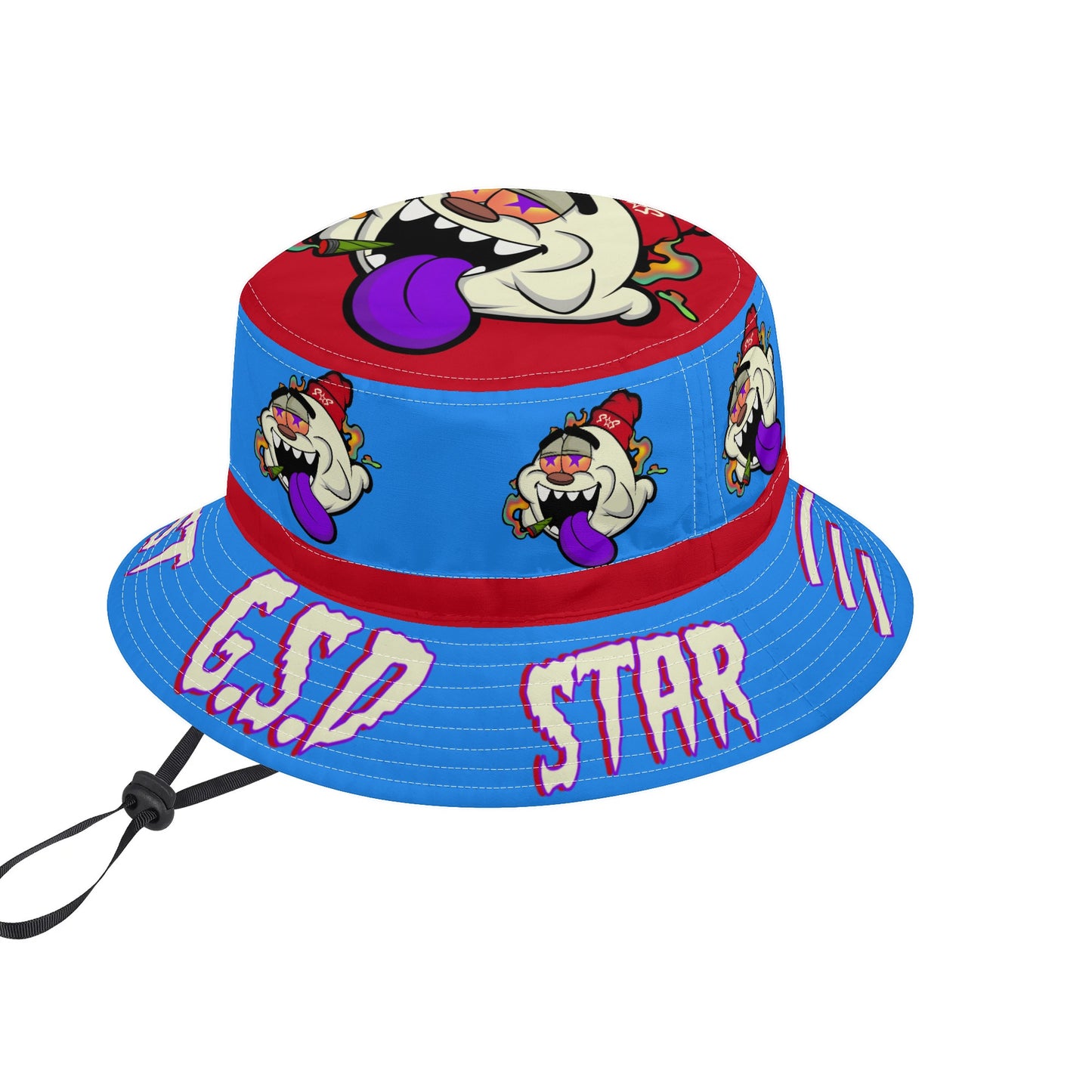 G.S.G Ghost Star Ghouls Blue/Maroon Bucket Hats with Adjustable String