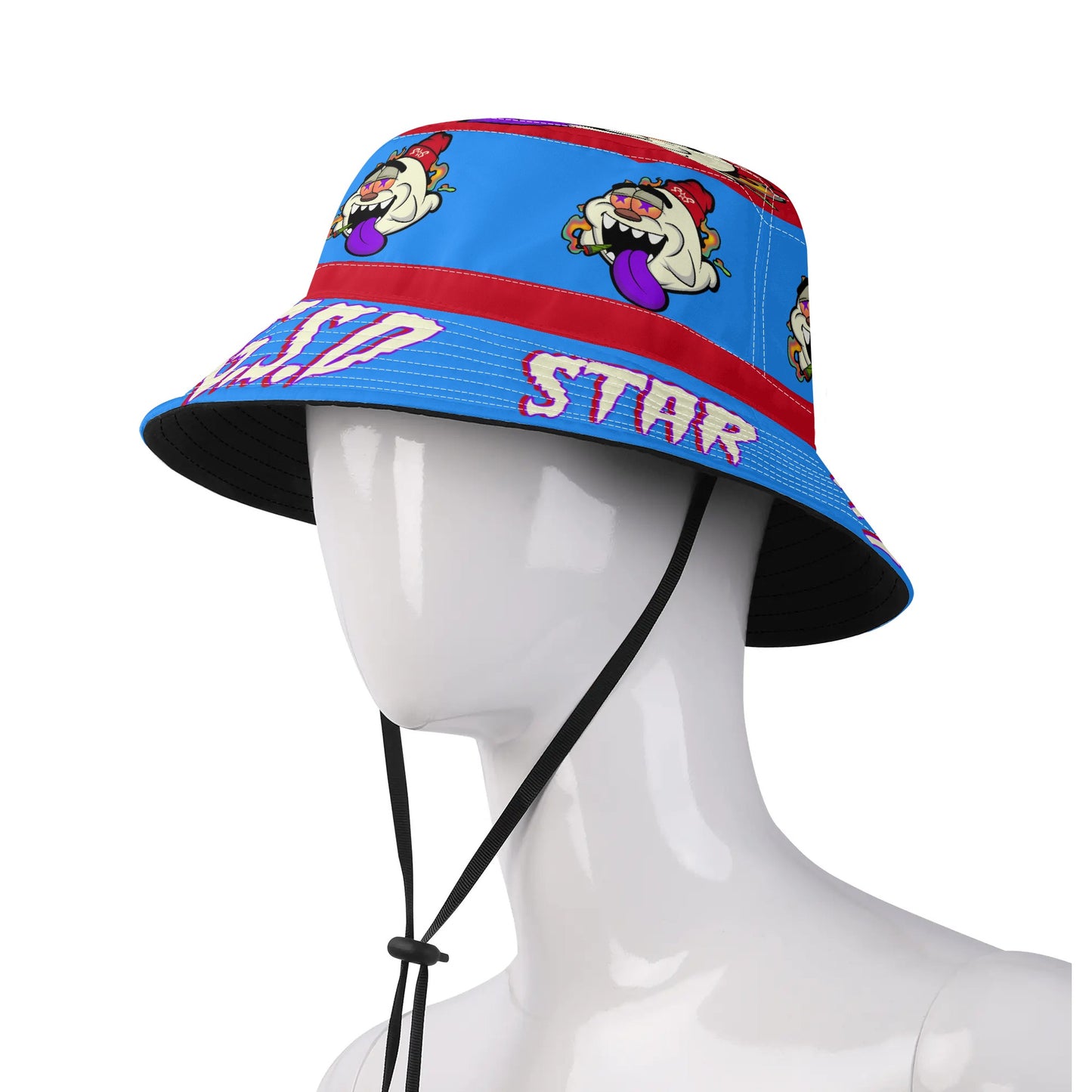 G.S.G Ghost Star Ghouls Blue/Maroon Bucket Hats with Adjustable String