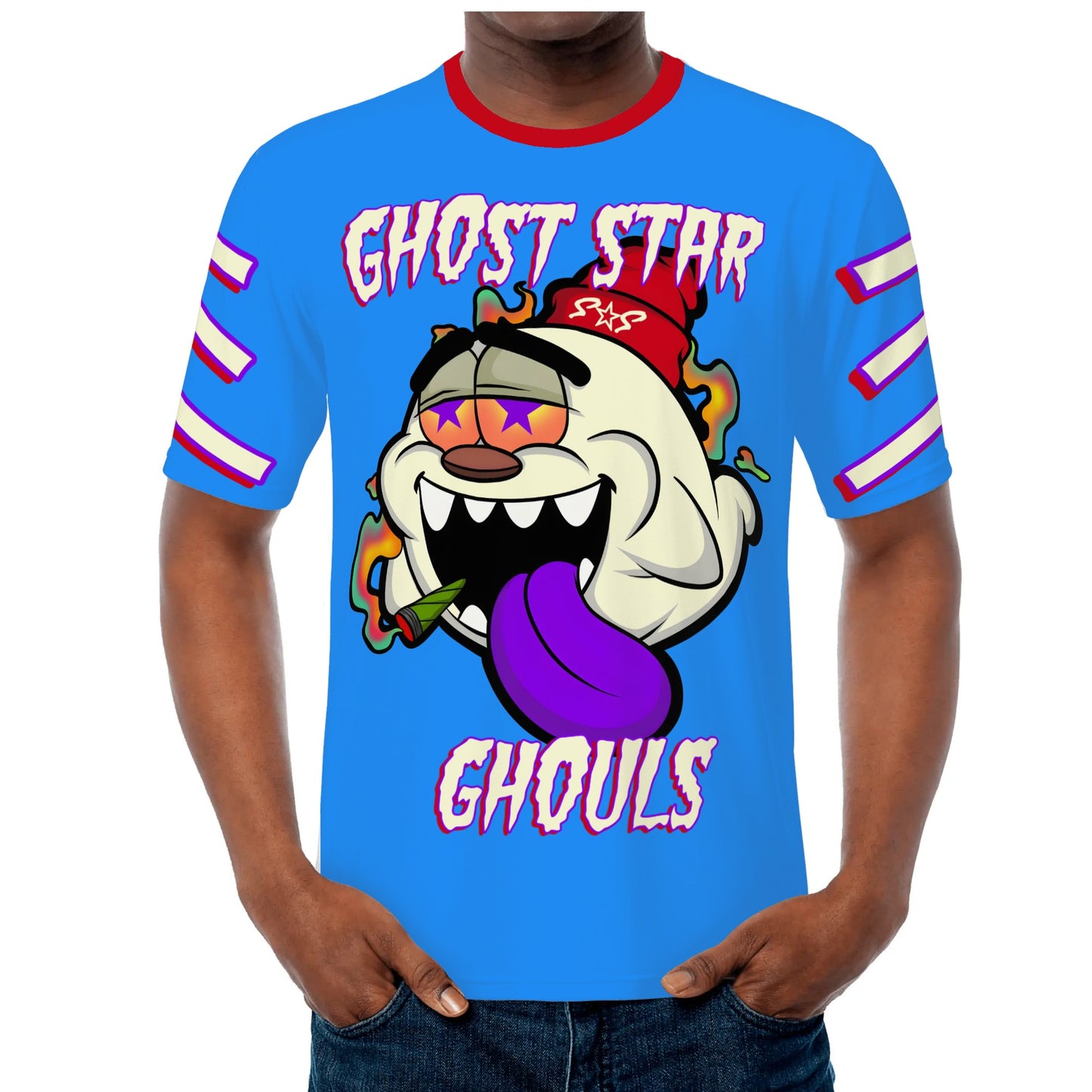 G.S.G Ghost Star Ghouls S.O.S Ghost Edition Mens Blue T-shirts