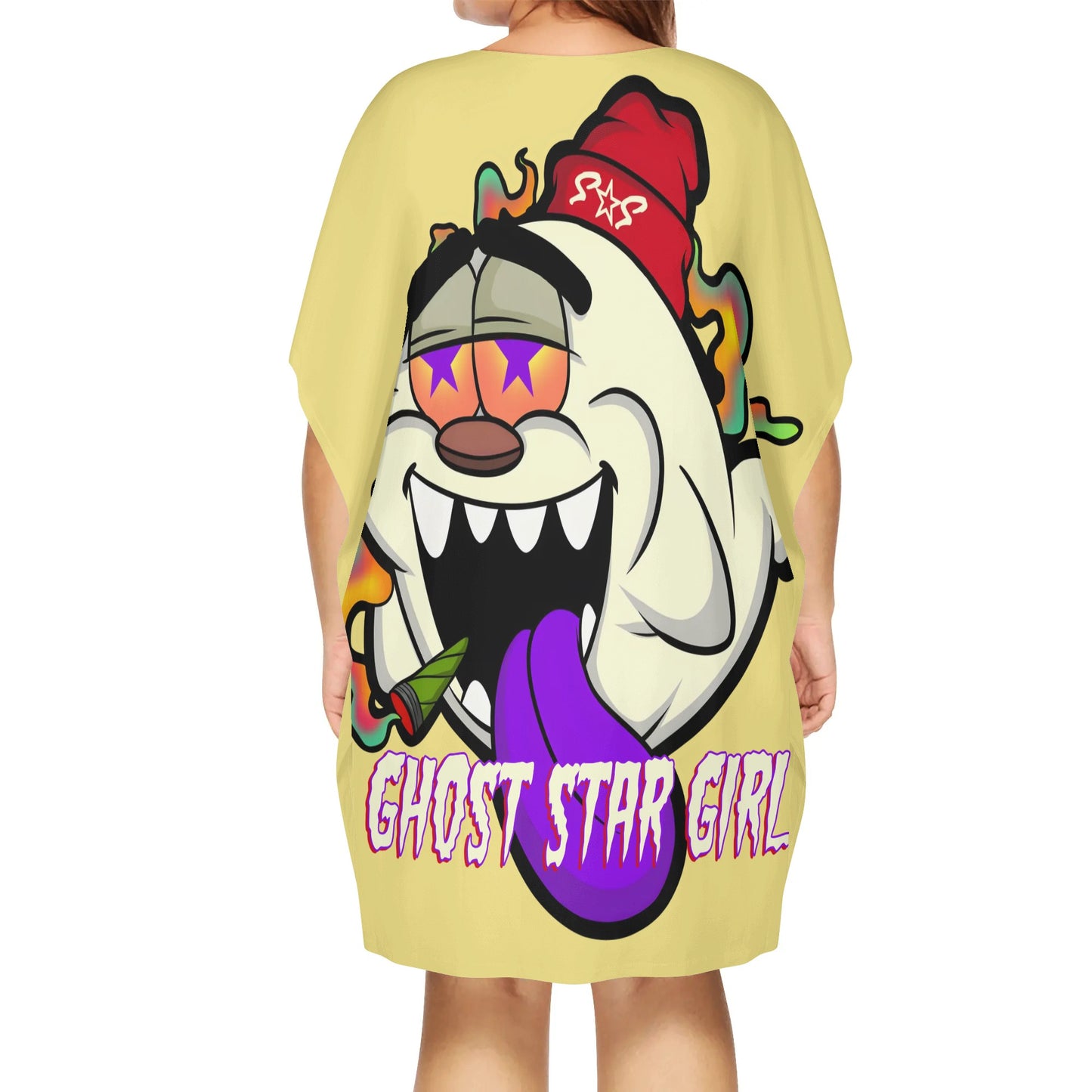 G.S.G Ghost Star Ghouls Tan Womens Daily Star Size Loose Dress