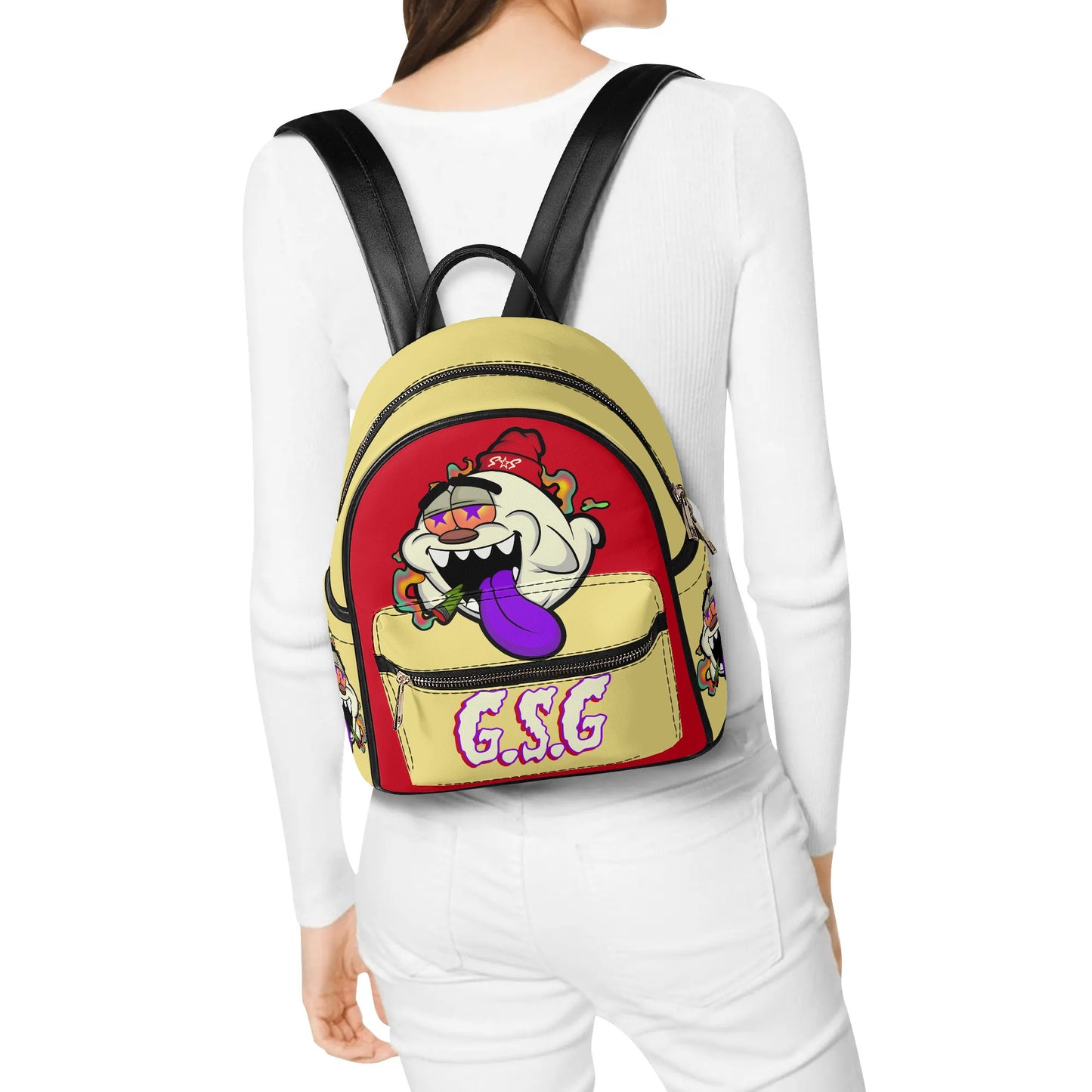 G.S.G Ghost Star Girl Tan/Maroon Backpack