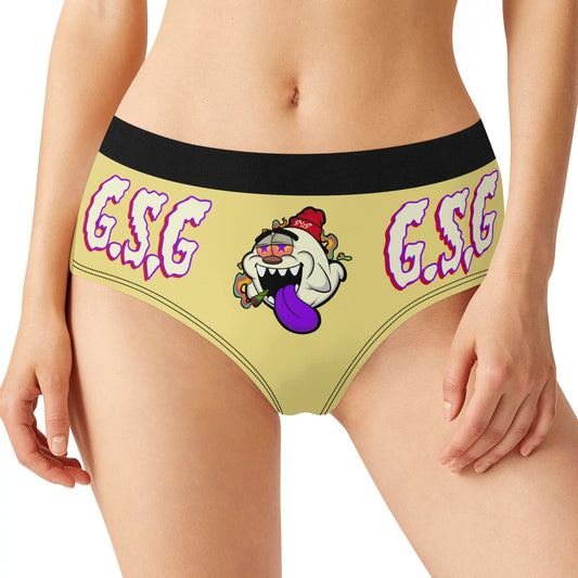 G.S.G Ghost Star Girl Womens Tan Mid Waisted Briefs