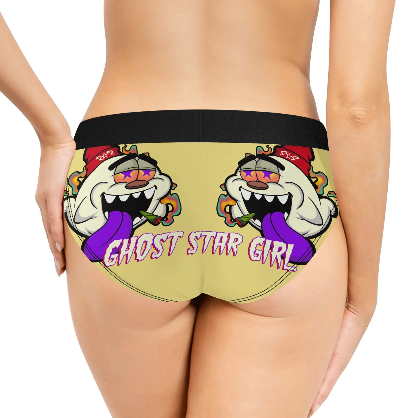 G.S.G Ghost Star Girl Womens Tan Mid Waisted Briefs