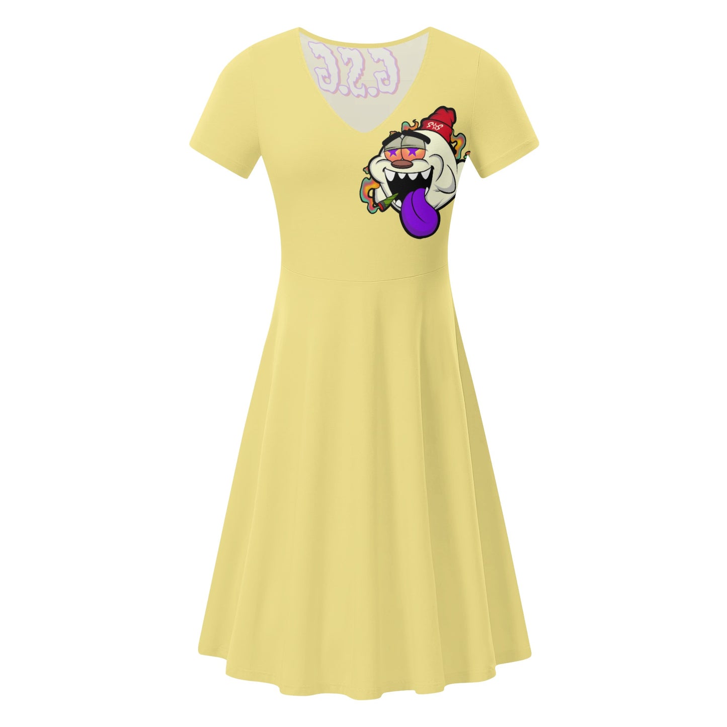 G.S.G Ghost Star Girl Womens Tan Ruffle Summer Dress