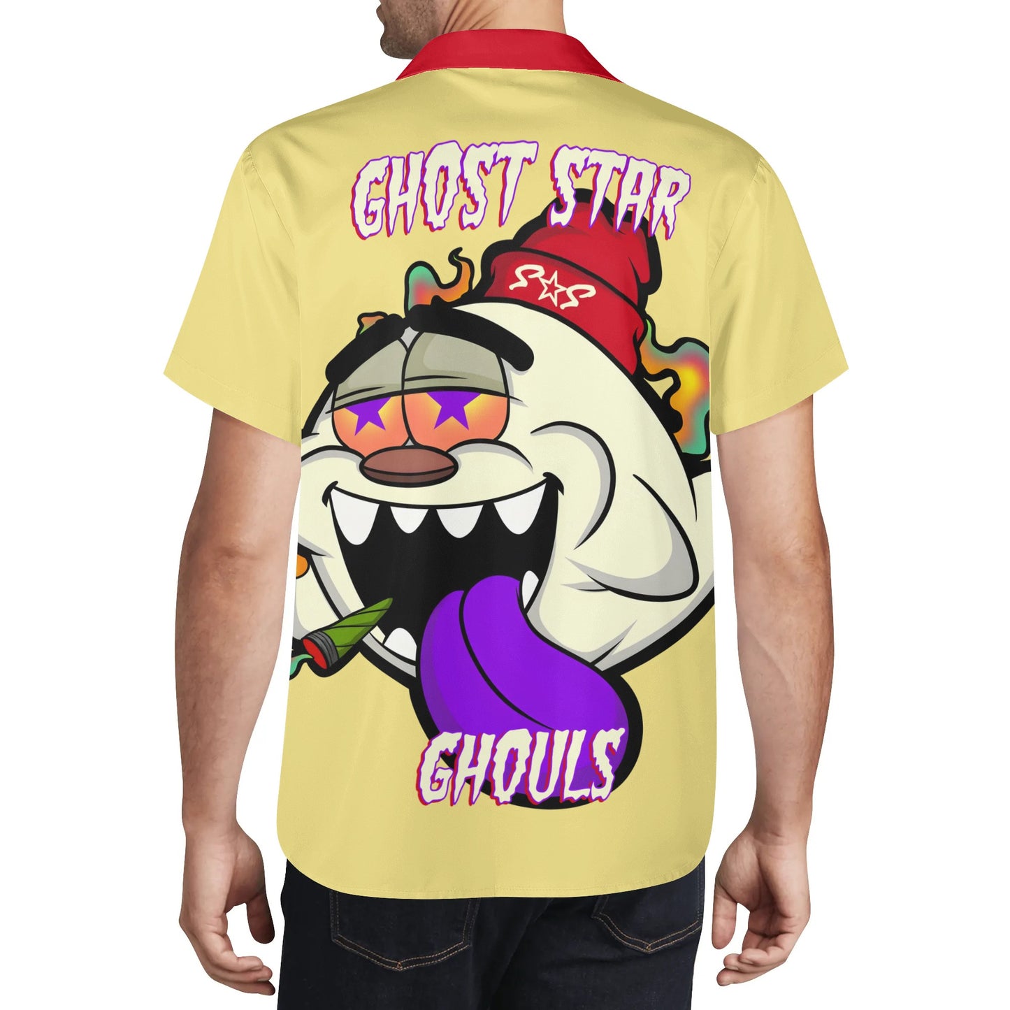 G.S.G Ghost Star Ghouls Mens Tan Hawaiian Shirt