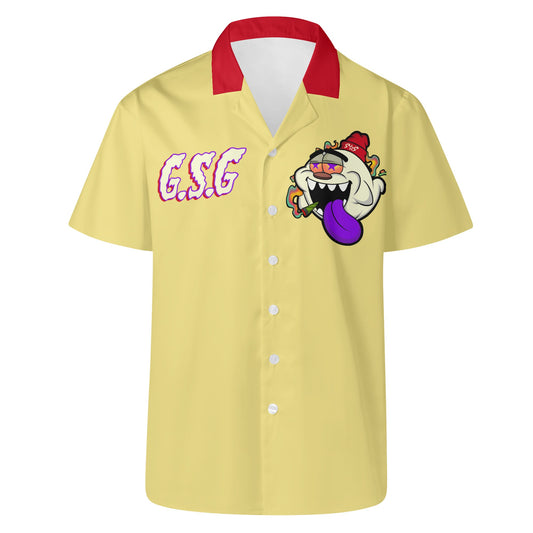 G.S.G Ghost Star Ghouls Mens Tan Hawaiian Shirt