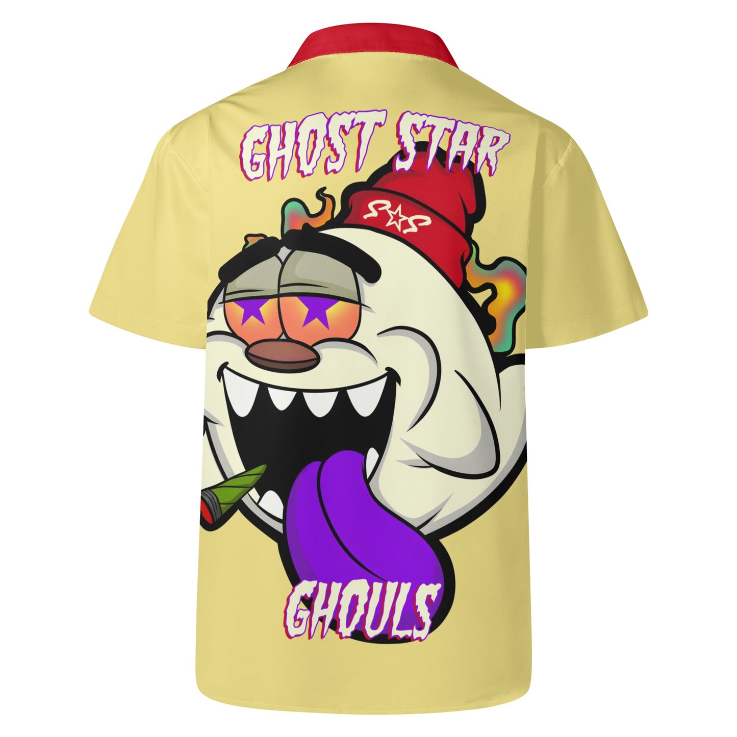 G.S.G Ghost Star Ghouls Mens Tan Hawaiian Shirt