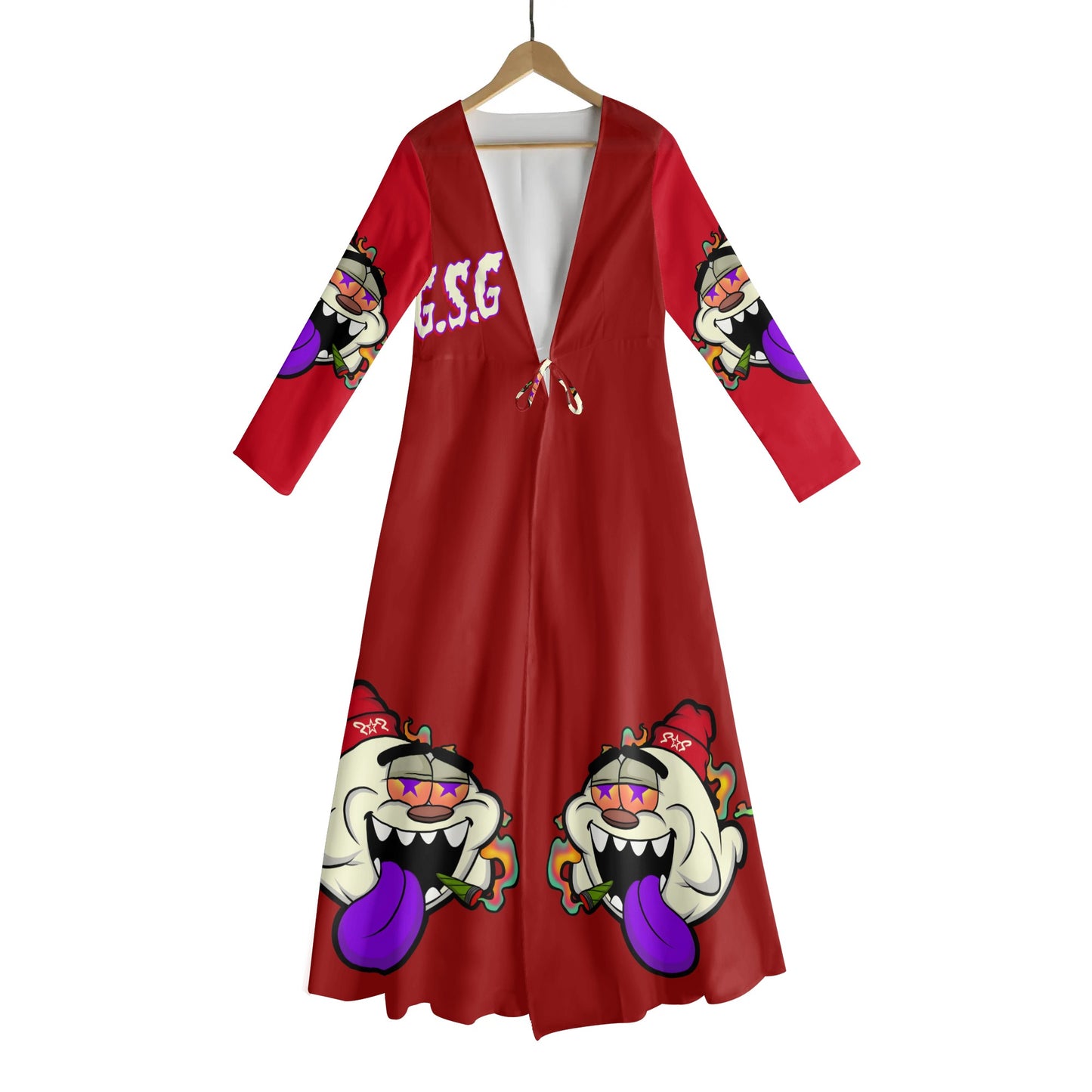 G.S.G Ghost Star Girl Womens Maroon Tie-Up Beach Cover Up Dress