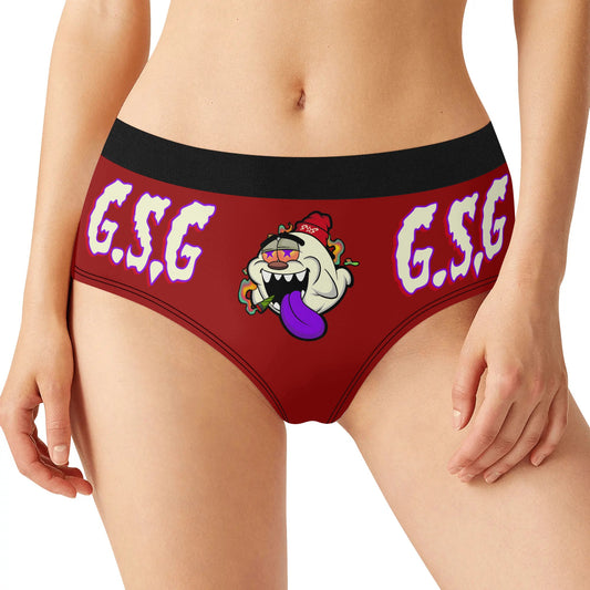 G.S.G Ghost Star Girl Womens Maroon Mid Waisted Briefs