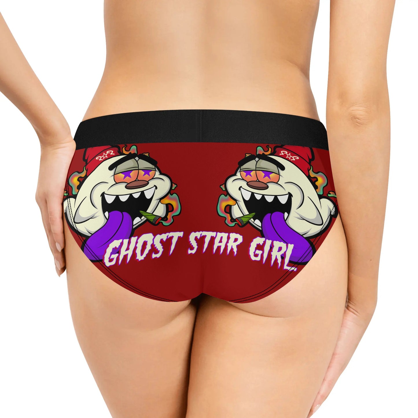 G.S.G Ghost Star Girl Womens Maroon Mid Waisted Briefs