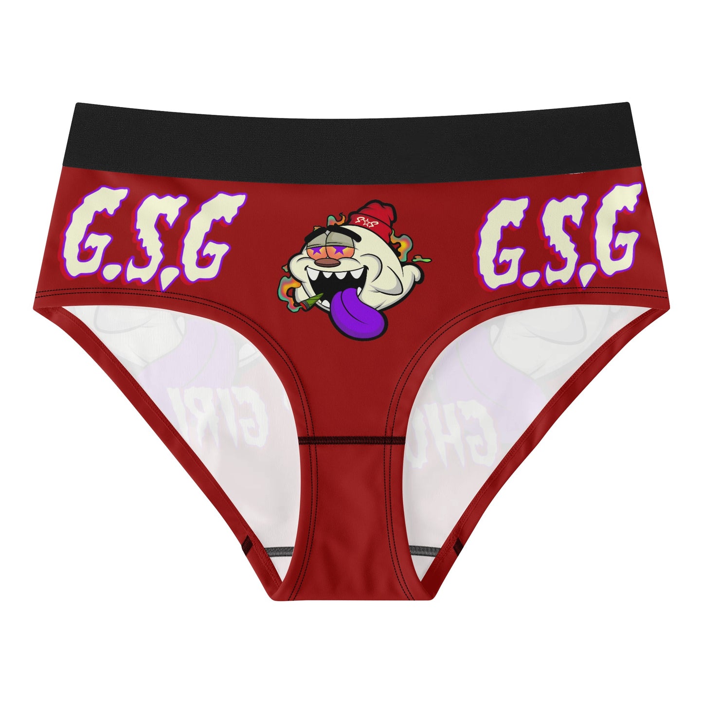 G.S.G Ghost Star Girl Womens Maroon Mid Waisted Briefs