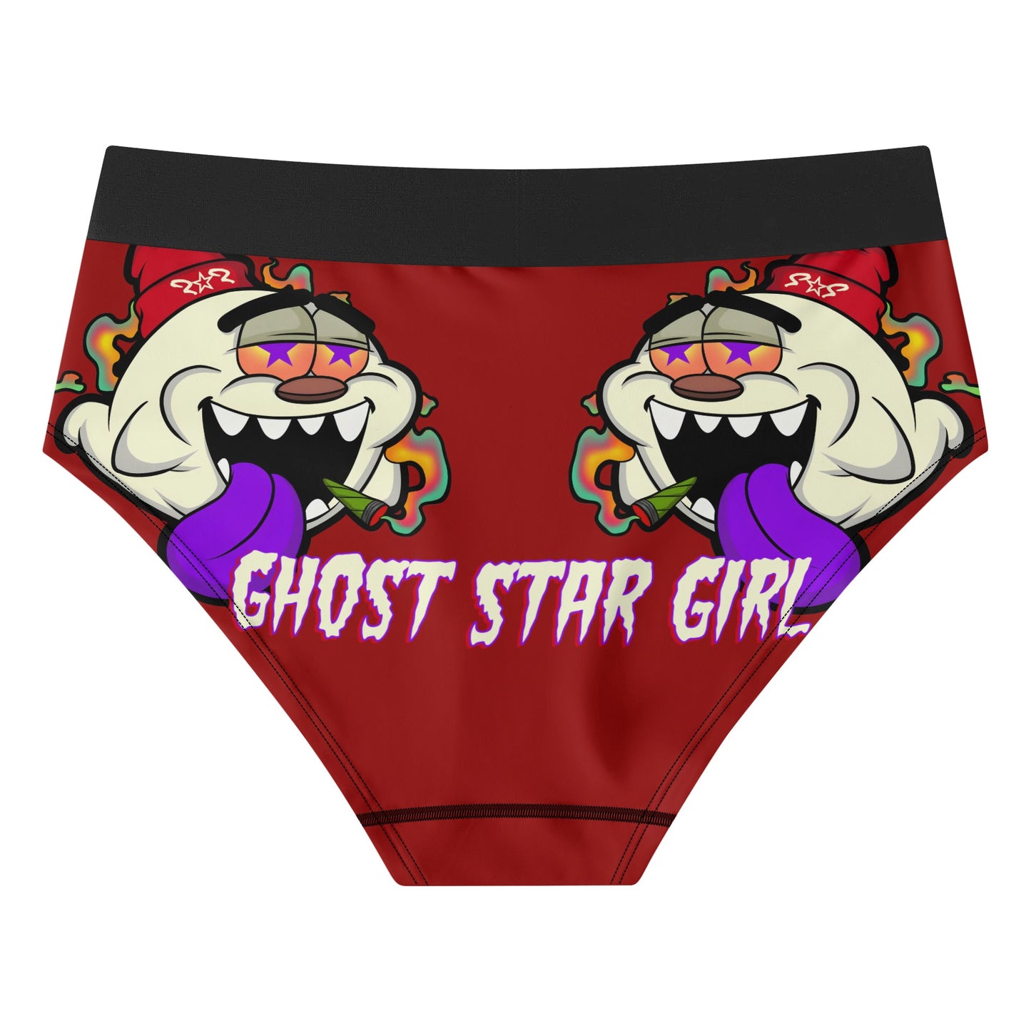 G.S.G Ghost Star Girl Womens Maroon Mid Waisted Briefs