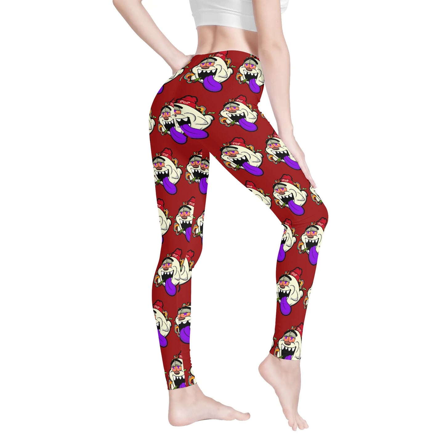 G.S.G Ghost Star Girl Womens Soft Maroon Legging Yoga Pants