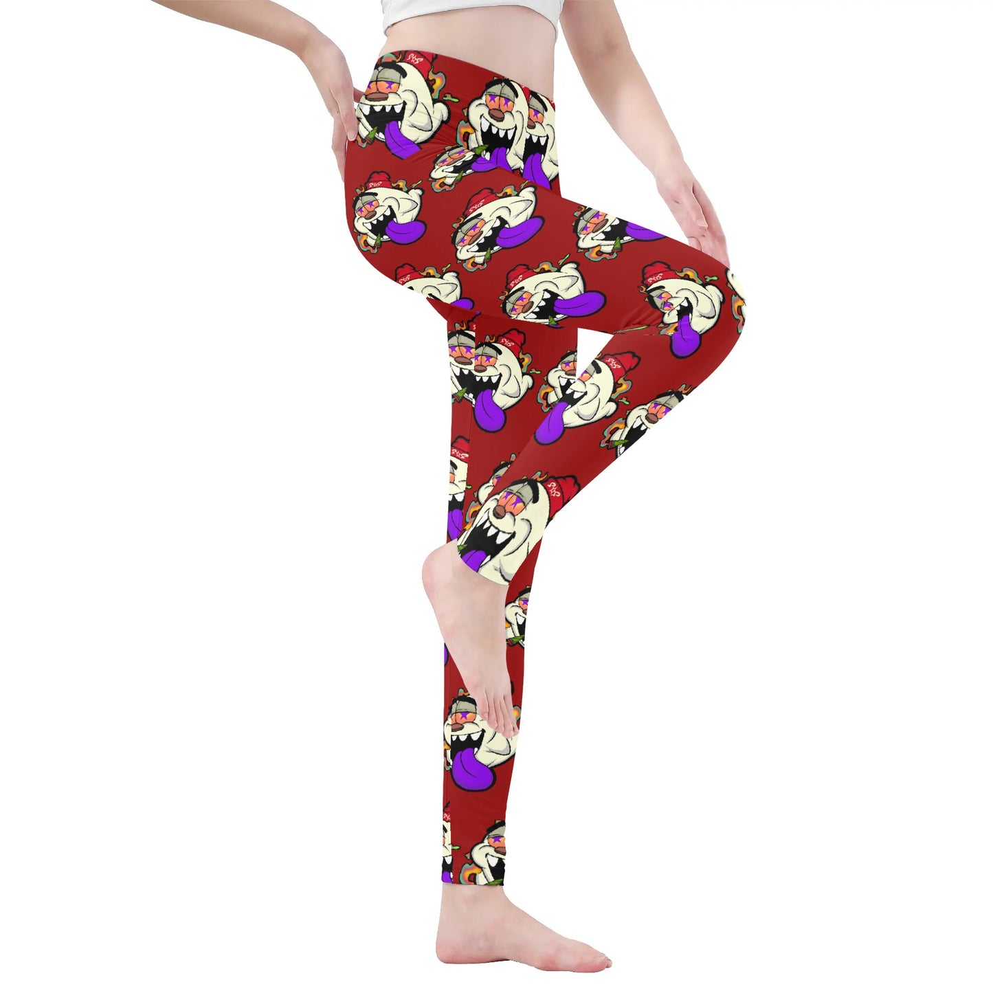 G.S.G Ghost Star Girl Womens Soft Maroon Legging Yoga Pants