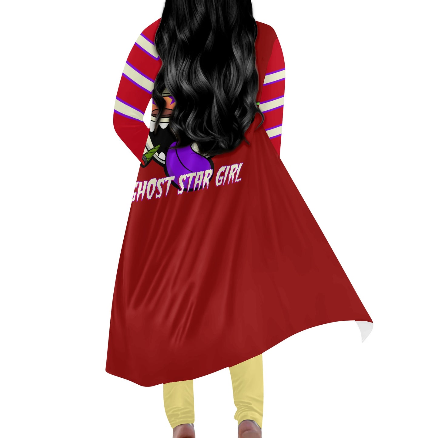 G.S.G Ghost Star Girl Maroon Long Sleeve Cardigan and Leggings 2pcs