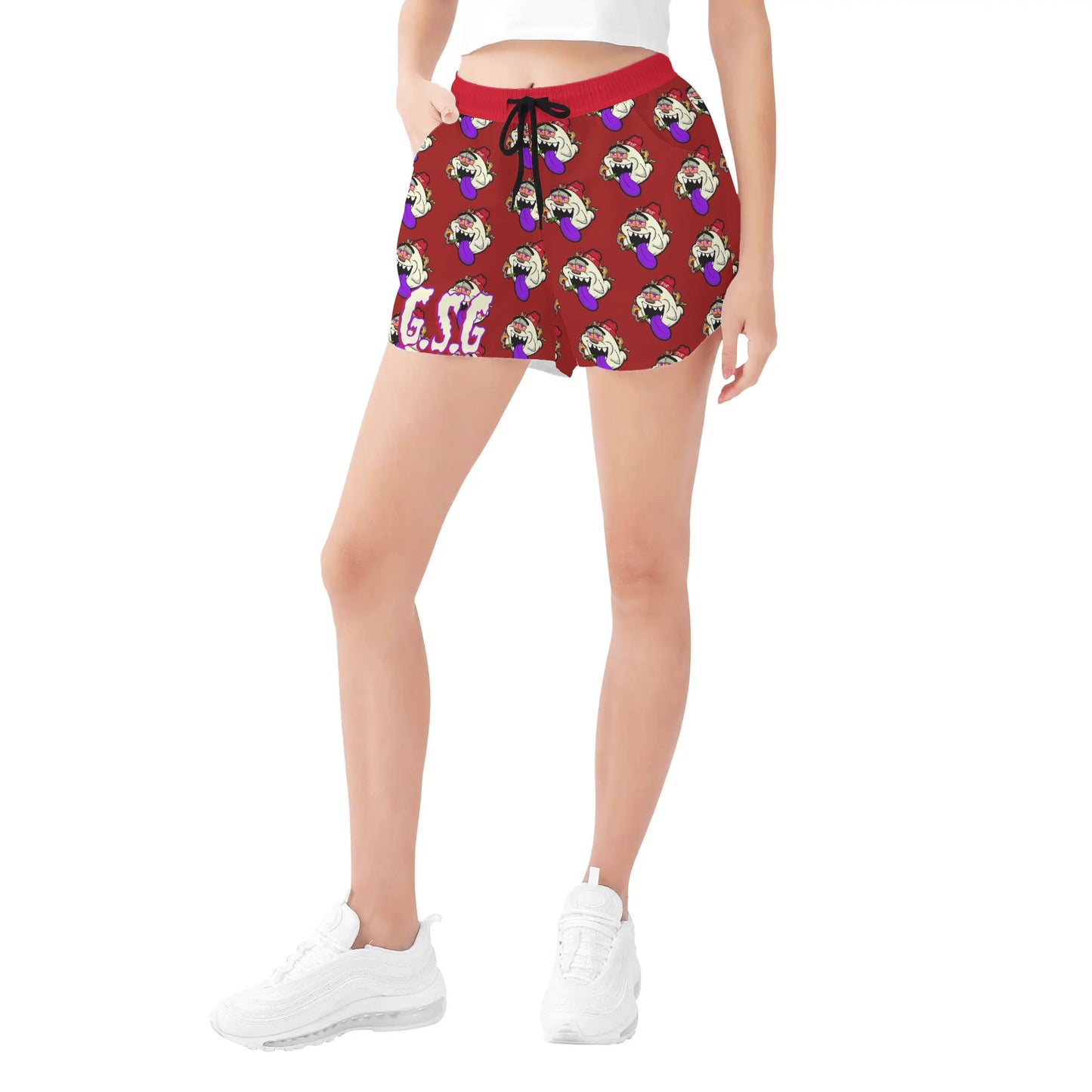 G.S.G Ghost Star Girl Womens Maroon Shorts