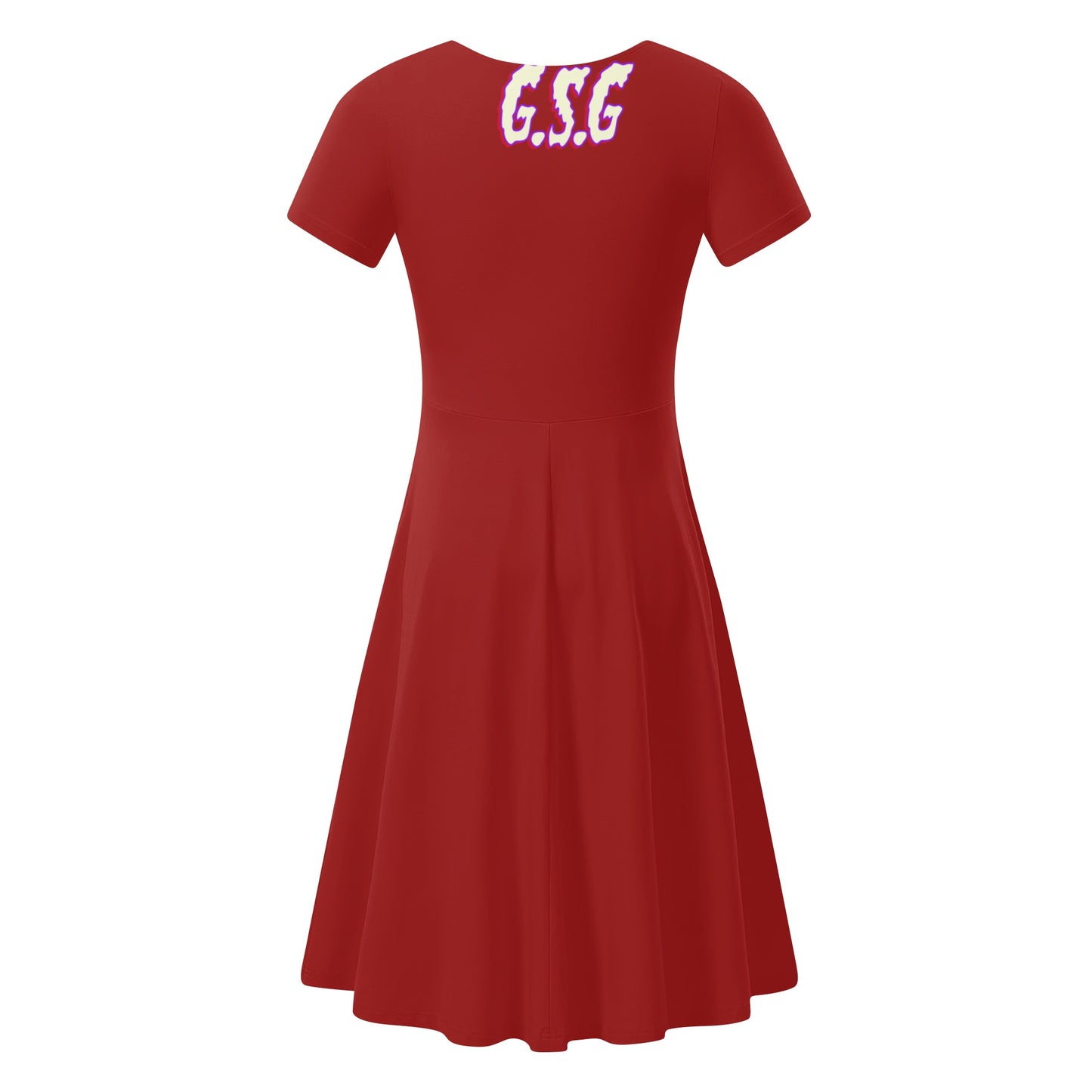 G.S.G Ghost Star Girl Womens Maroon Ruffle Summer Dress