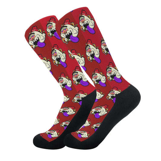 G.S.G Ghost Star Ghouls Maroon Crew Socks *Free Bag Included