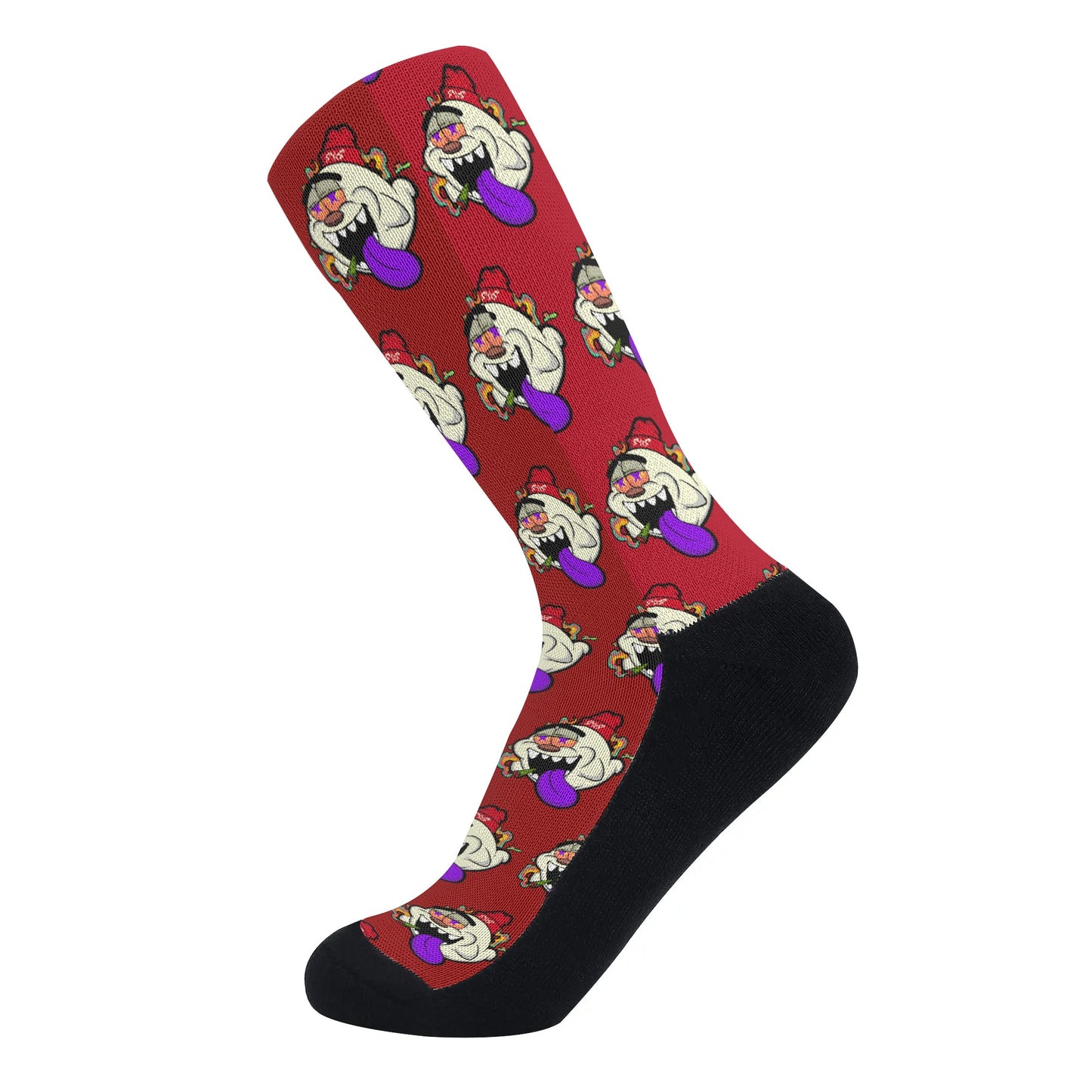 G.S.G Ghost Star Ghouls Maroon Crew Socks *Free Bag Included