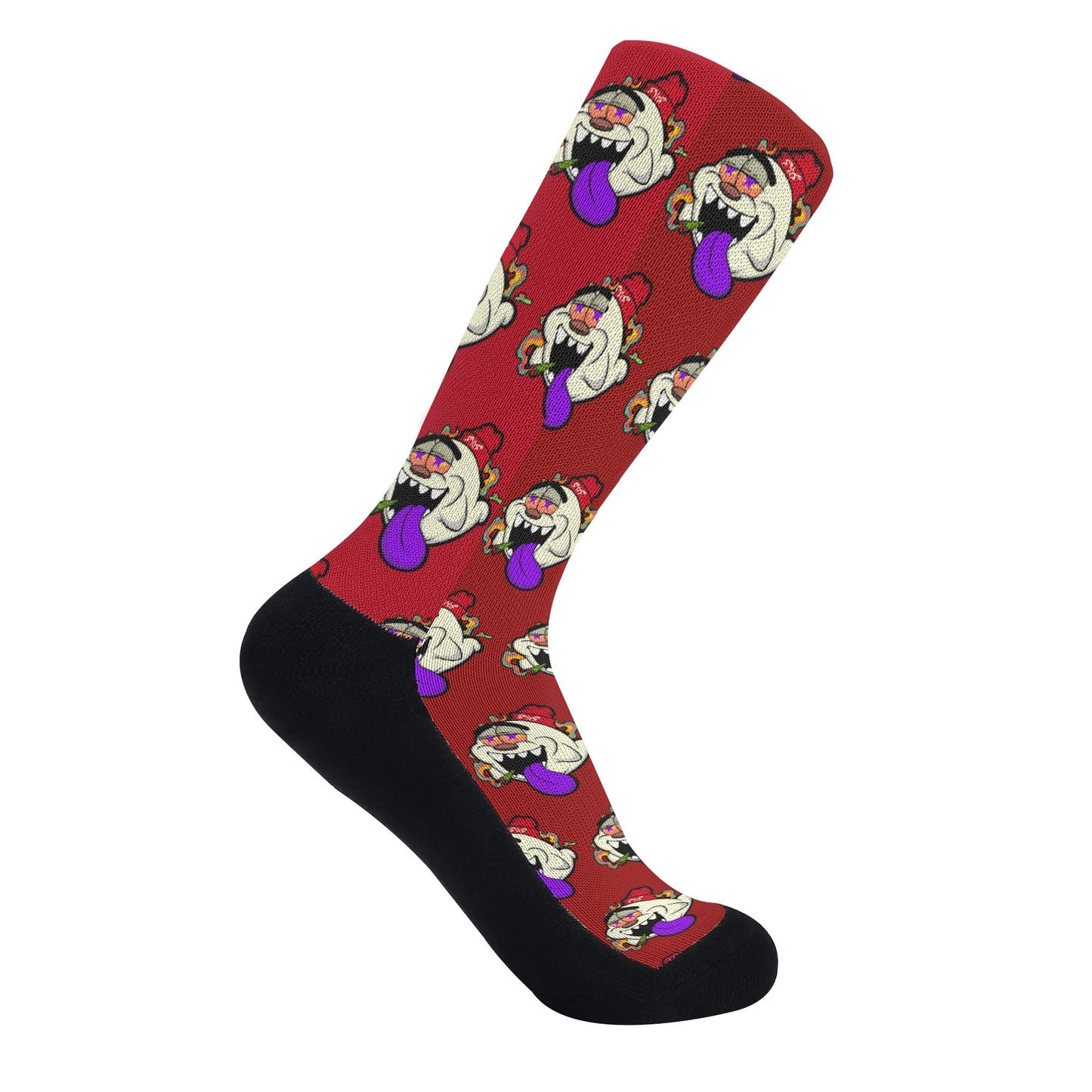 G.S.G Ghost Star Ghouls Maroon Crew Socks *Free Bag Included