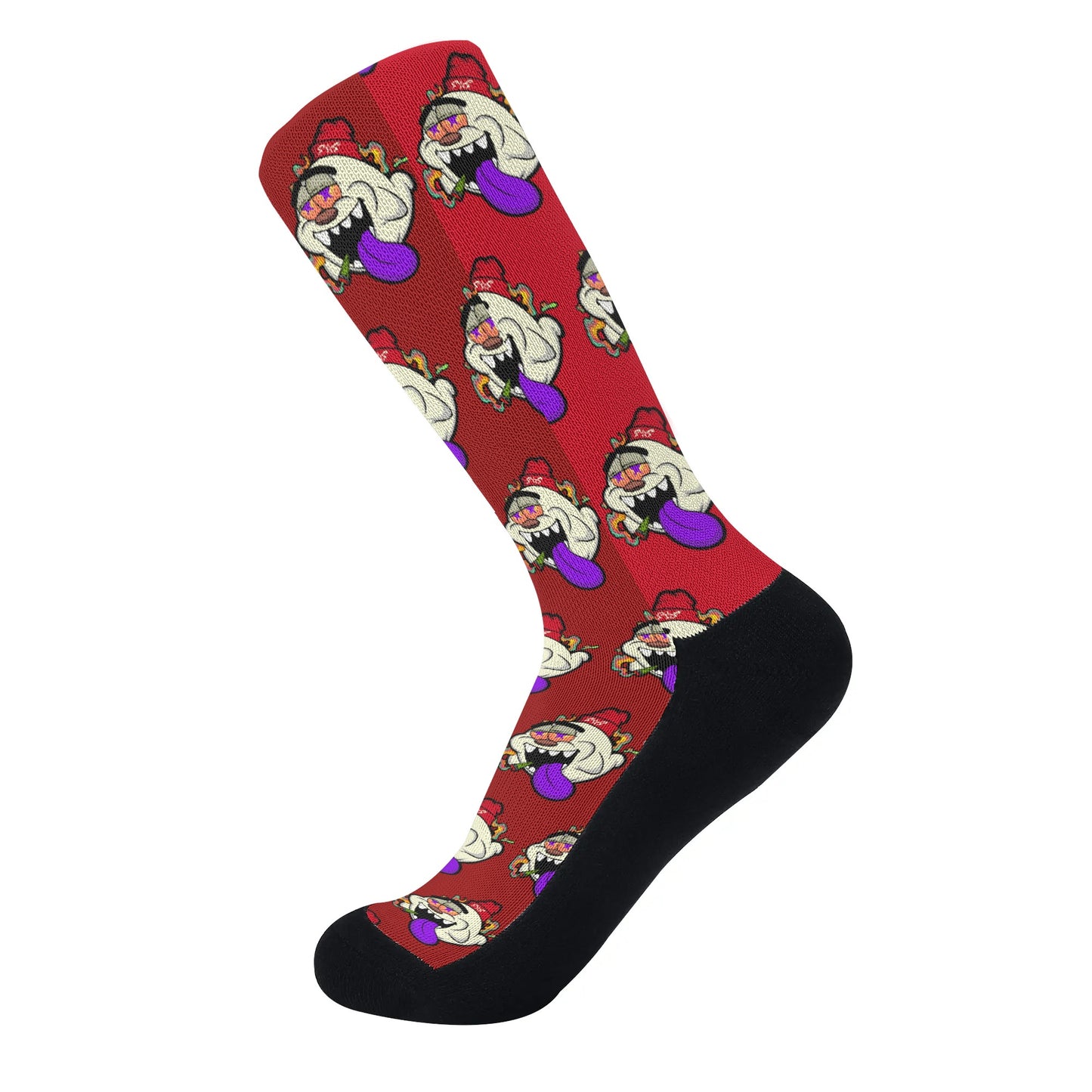 G.S.G Ghost Star Ghouls Maroon Crew Socks *Free Bag Included