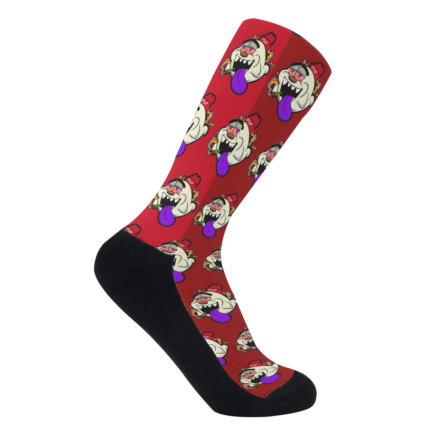 G.S.G Ghost Star Ghouls Maroon Crew Socks *Free Bag Included