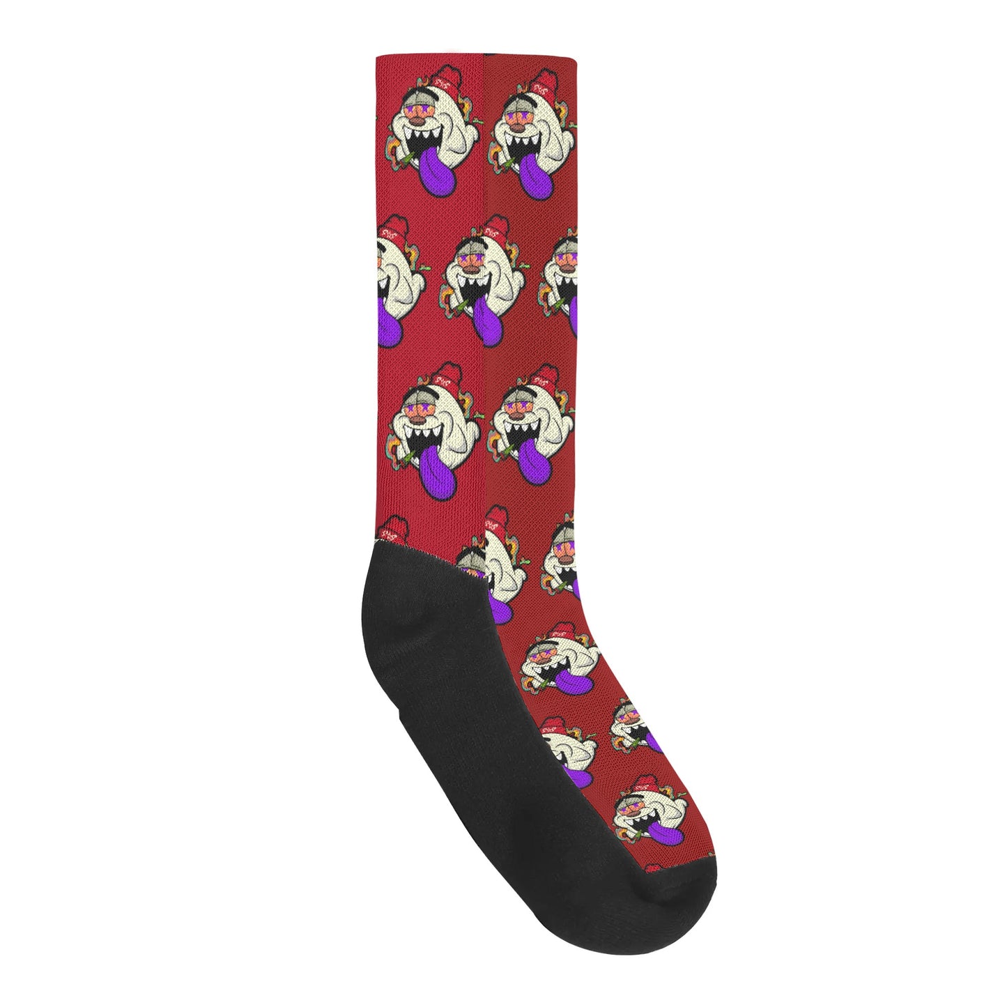 G.S.G Ghost Star Ghouls Maroon Crew Socks *Free Bag Included