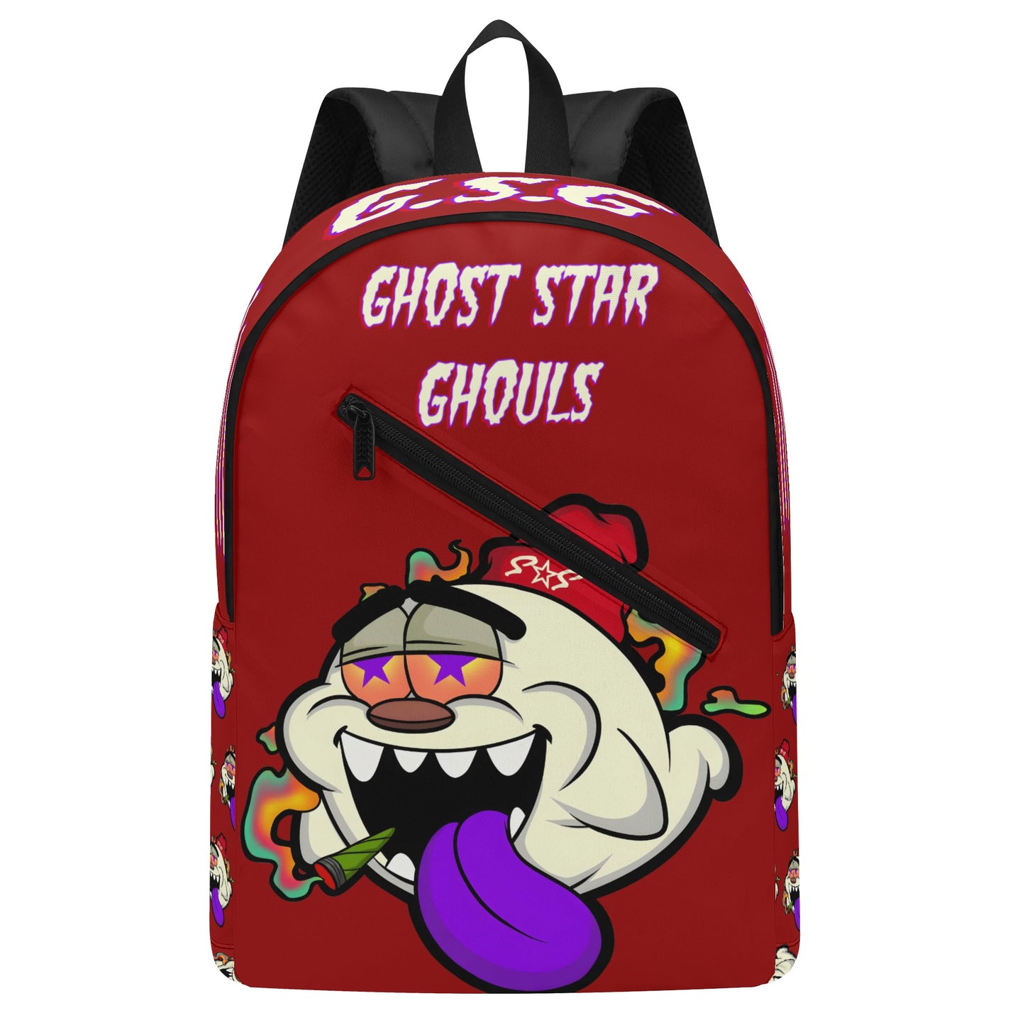 G.S.G Ghost Star Ghouls Mans Maroon Laptop Backpack *Free Key Ring*