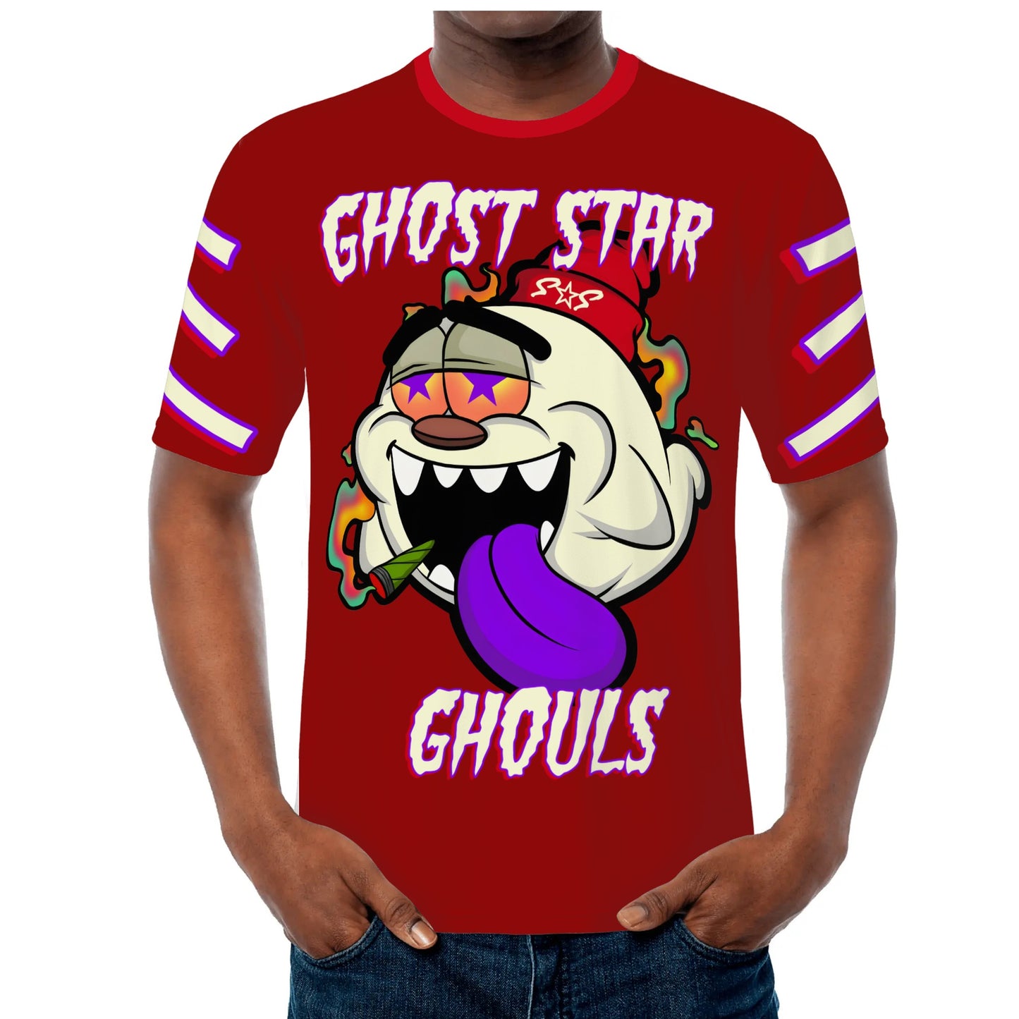 G.S.G Ghost Star Ghouls S.O.S Ghost Edition Mens Maroon T-shirts