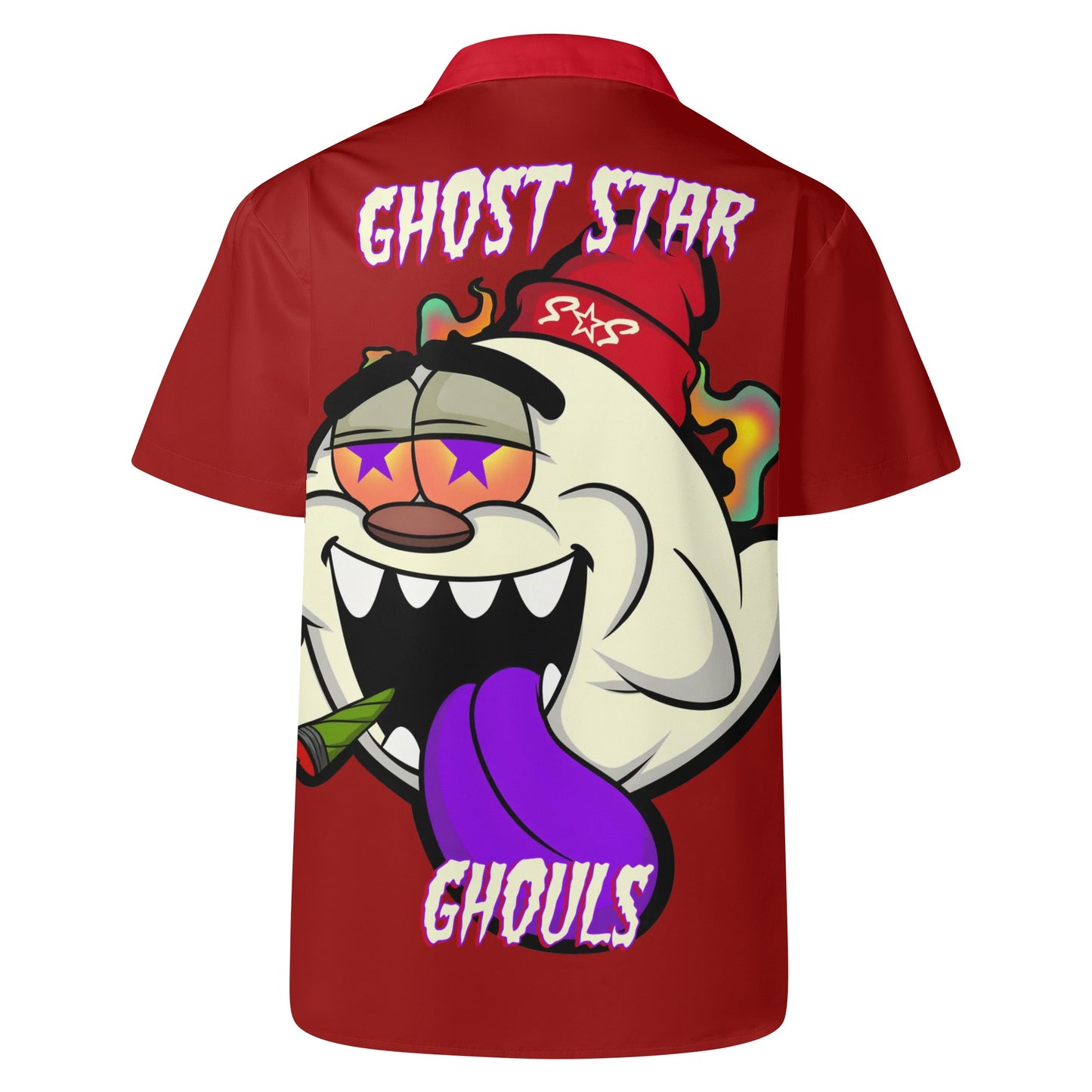 G.S.G Ghost Star Ghouls Mens Maroon Hawaiian Shirt