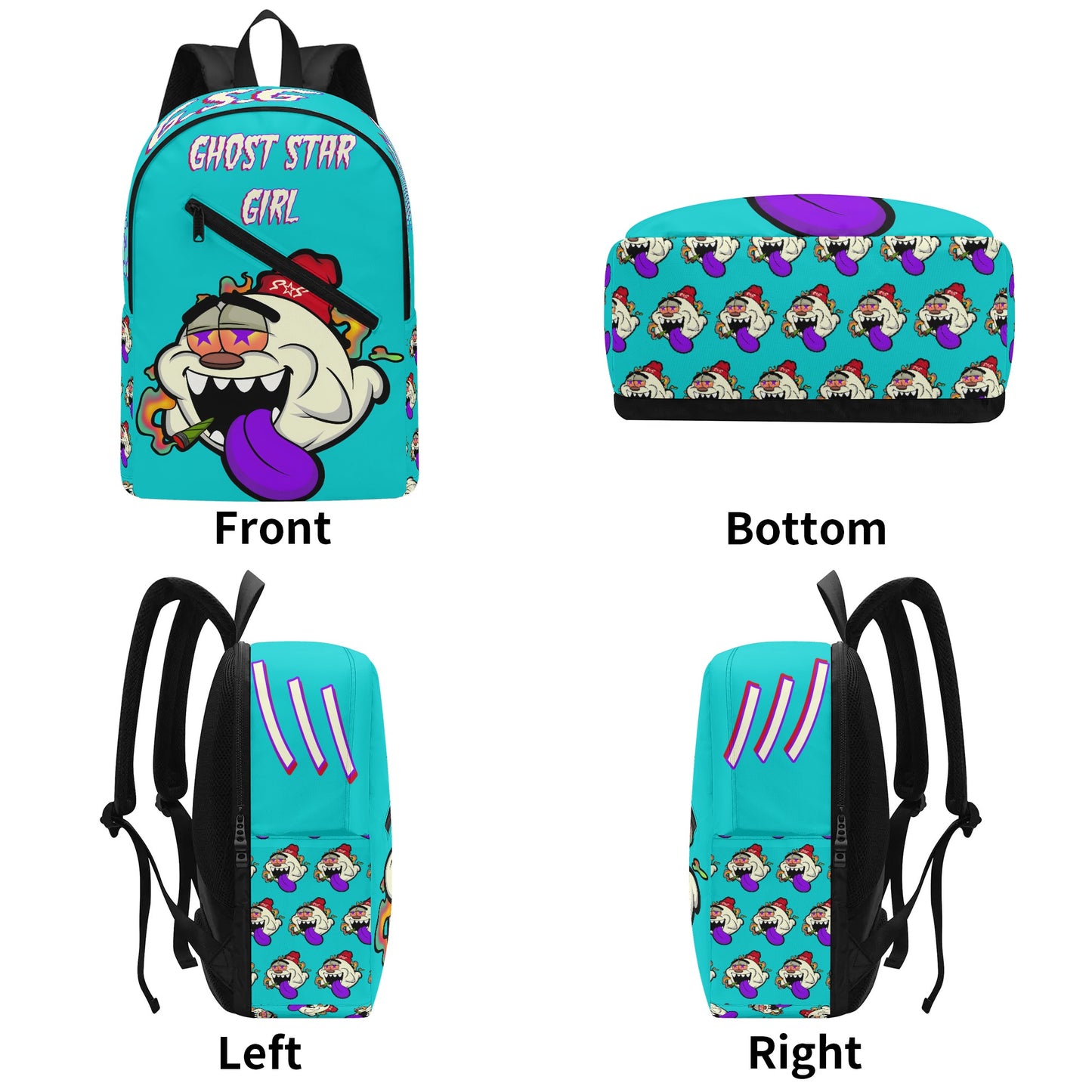 G.S.G Ghost Star Ghouls Womens Turquoise Laptop Backpack *Free Key Ring*