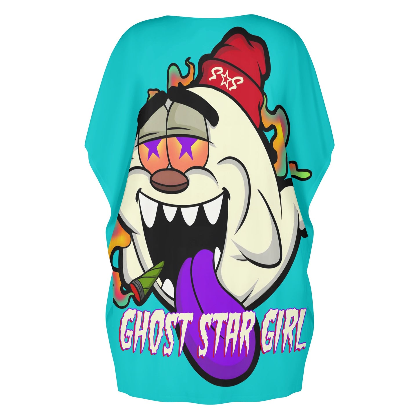 G.S.G Ghost Star Girl Turquoise Womens Daily Star Size Loose Dress