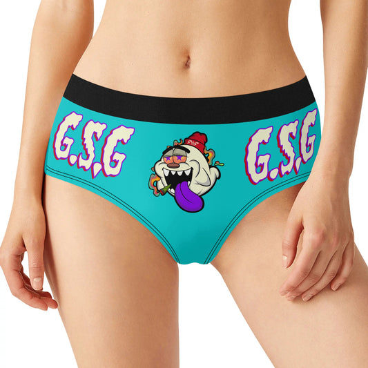 G.S.G Ghost Star Girl Womens Turquoise Mid Waisted Briefs