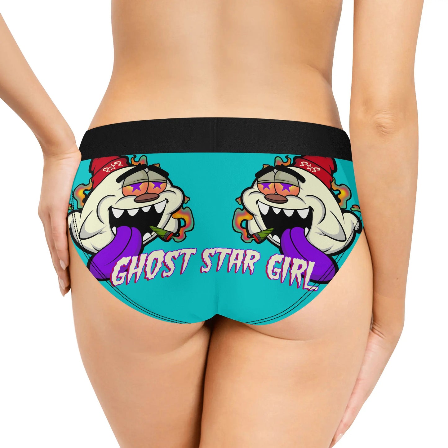 G.S.G Ghost Star Girl Womens Turquoise Mid Waisted Briefs