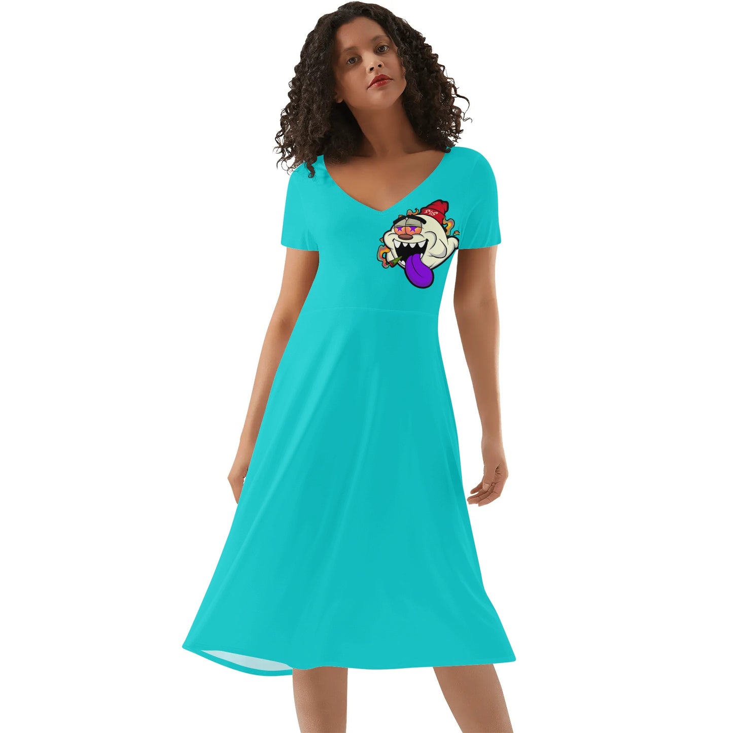 G.S.G Ghost Star Girl Womens Turquoise Ruffle Summer Dress